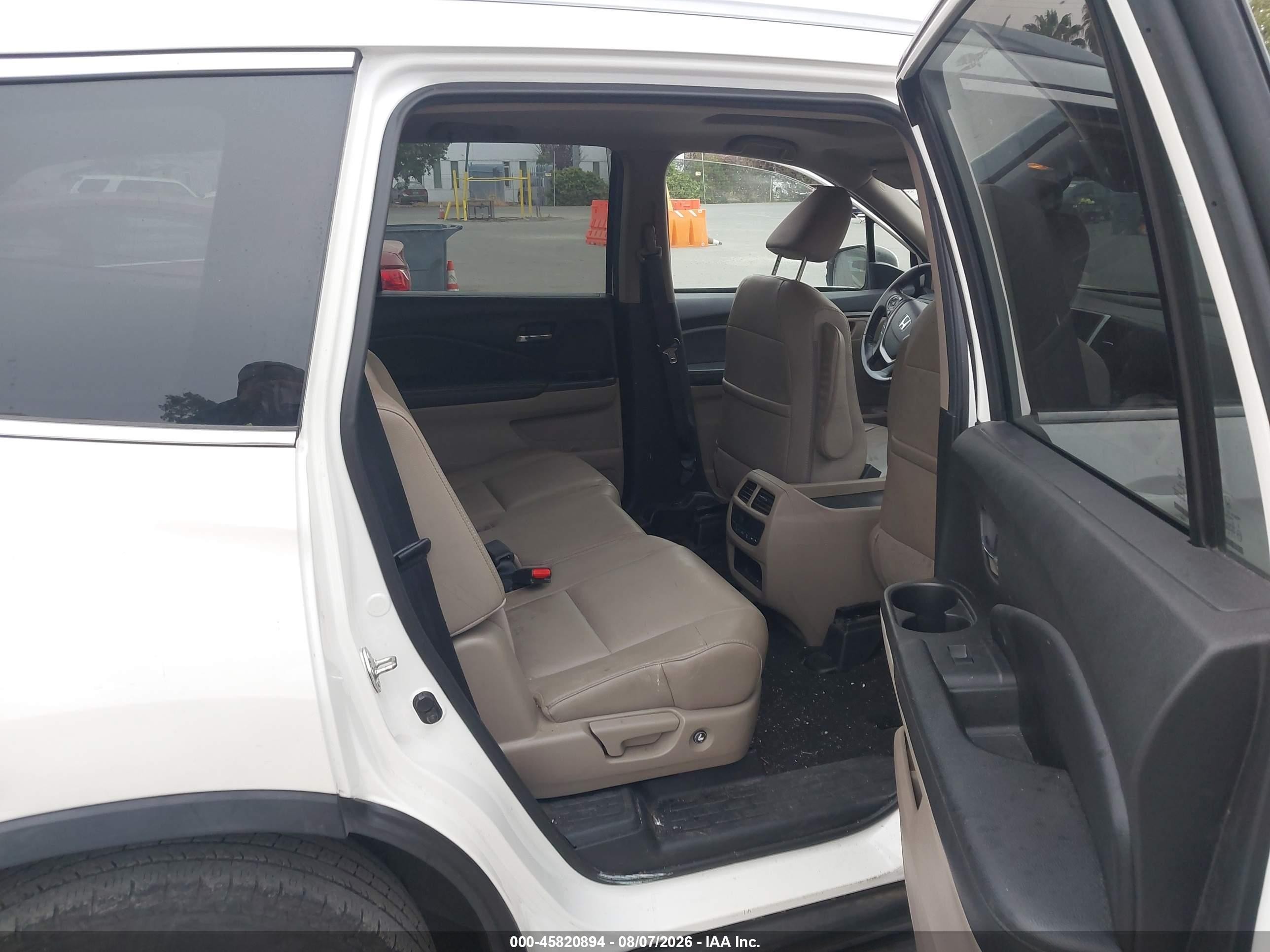 2017 Honda Pilot Ex-l White vin: 5FNYF6H74HB062925