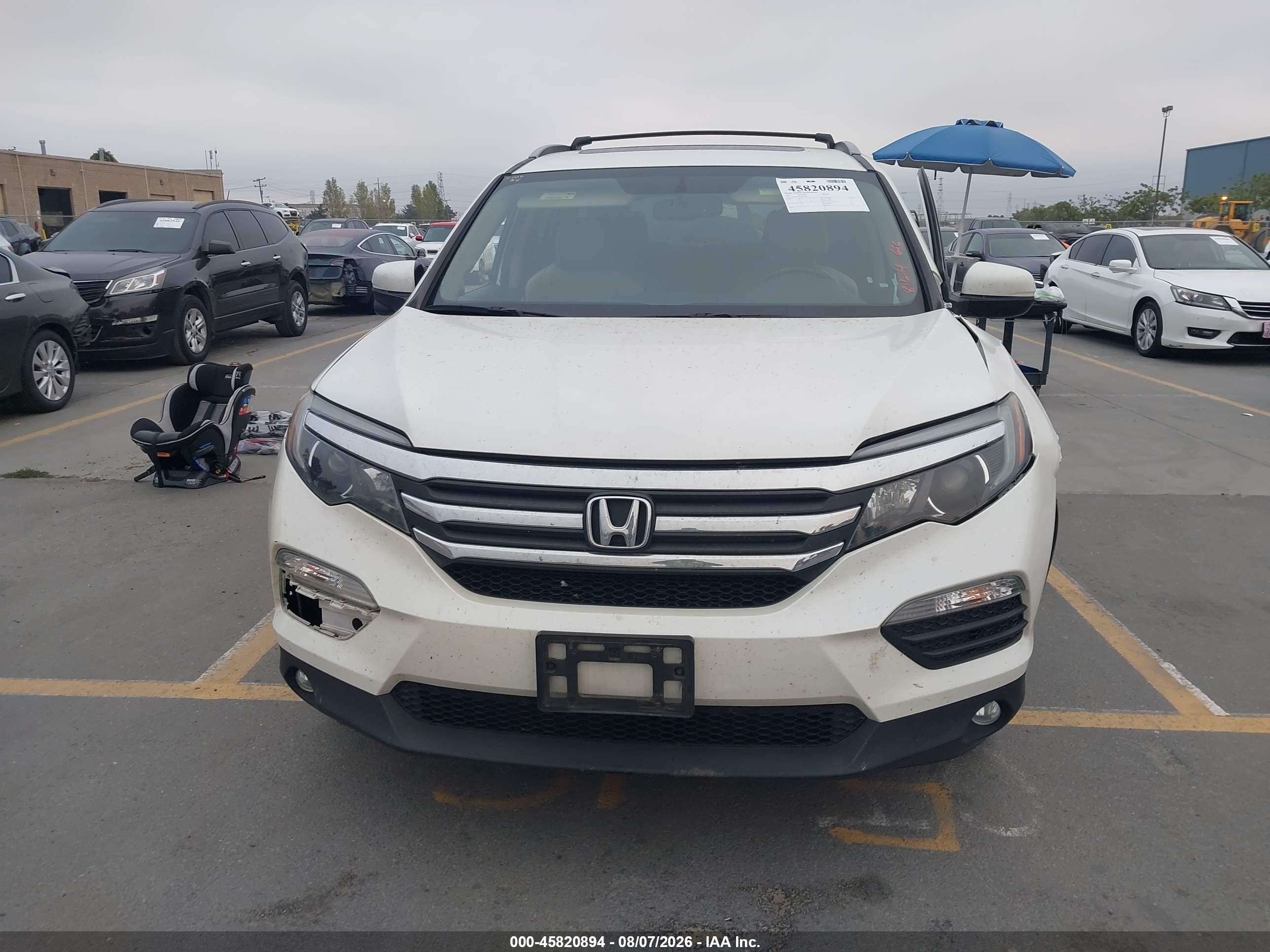 2017 Honda Pilot Ex-l White vin: 5FNYF6H74HB062925