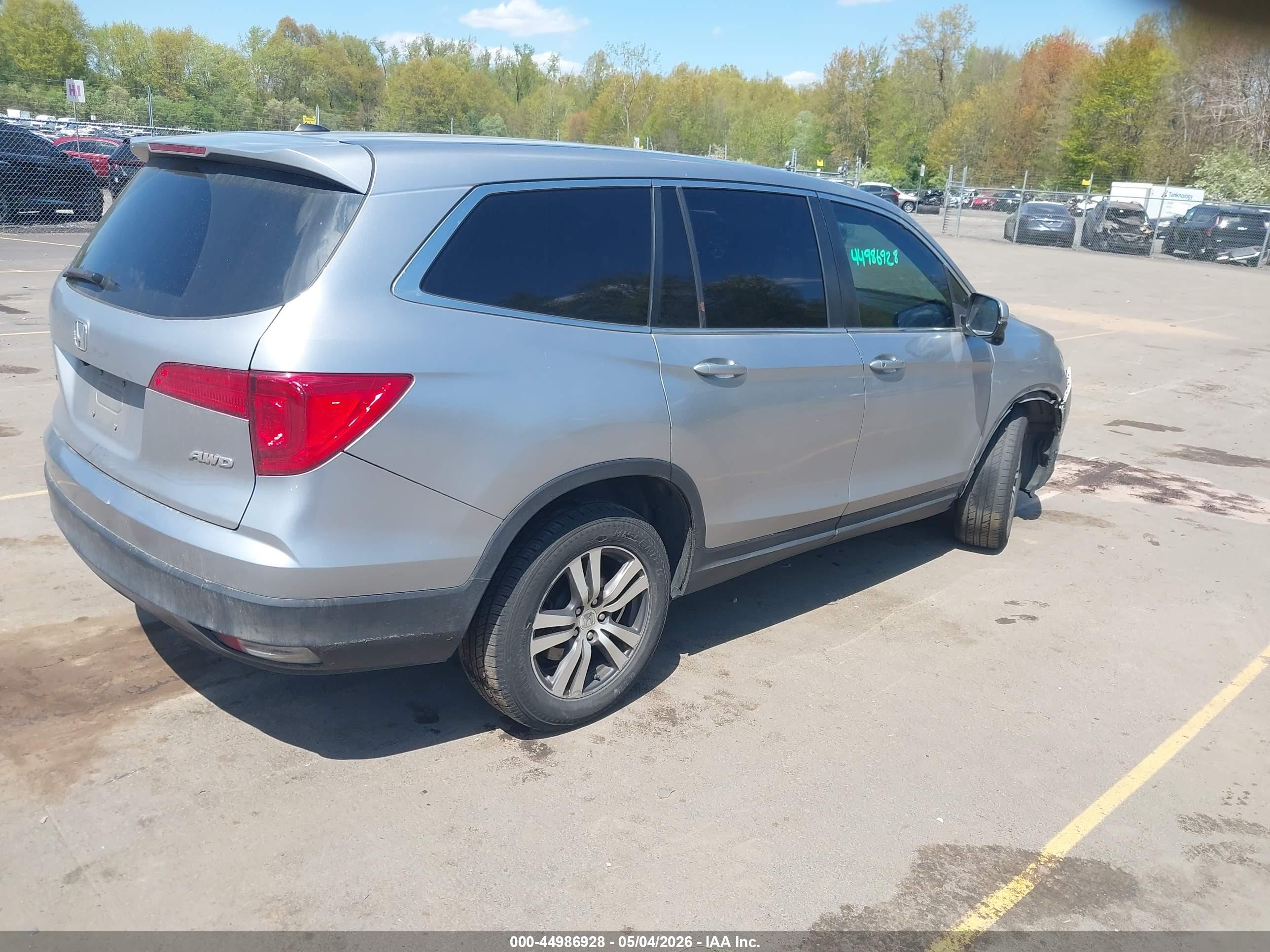 2016 Honda Pilot Ex-l Gray vin: 5FNYF6H75GB079098