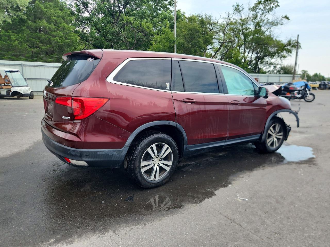 2018 Honda Pilot Exln Burgundy vin: 5FNYF6H77JB020478