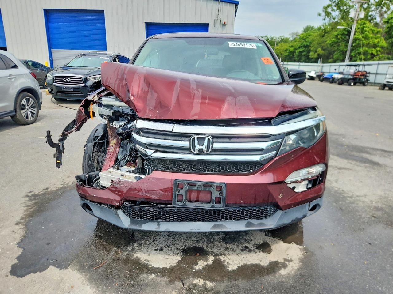 2018 Honda Pilot Exln Burgundy vin: 5FNYF6H77JB020478