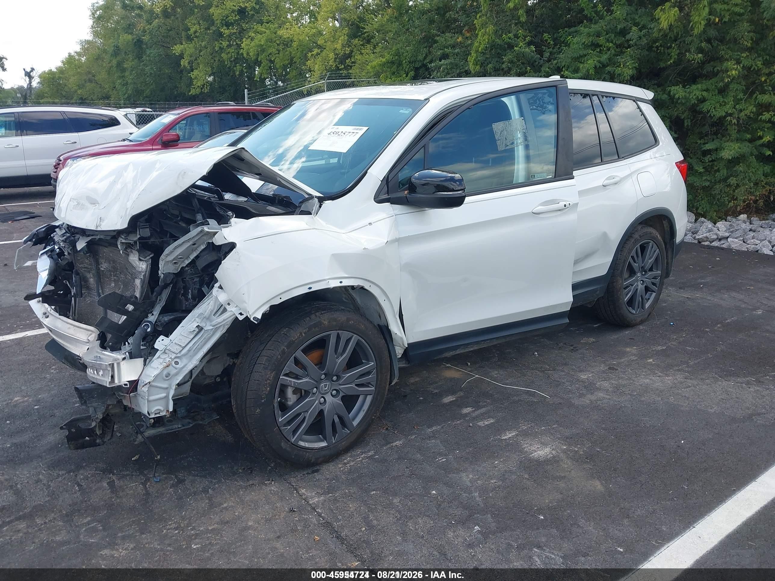 2021 Honda Passport 2wd Ex-l White vin: 5FNYF7H51MB004155