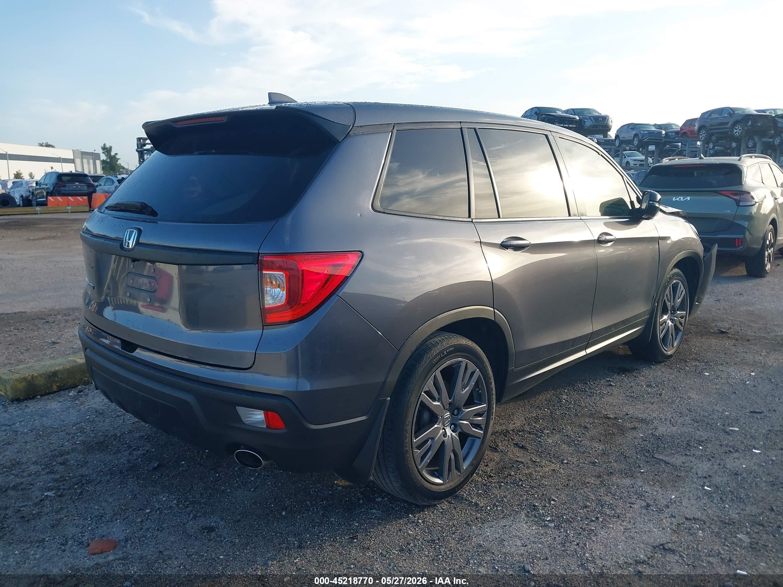 2021 Honda Passport 2wd Ex-l Gray vin: 5FNYF7H52MB012586