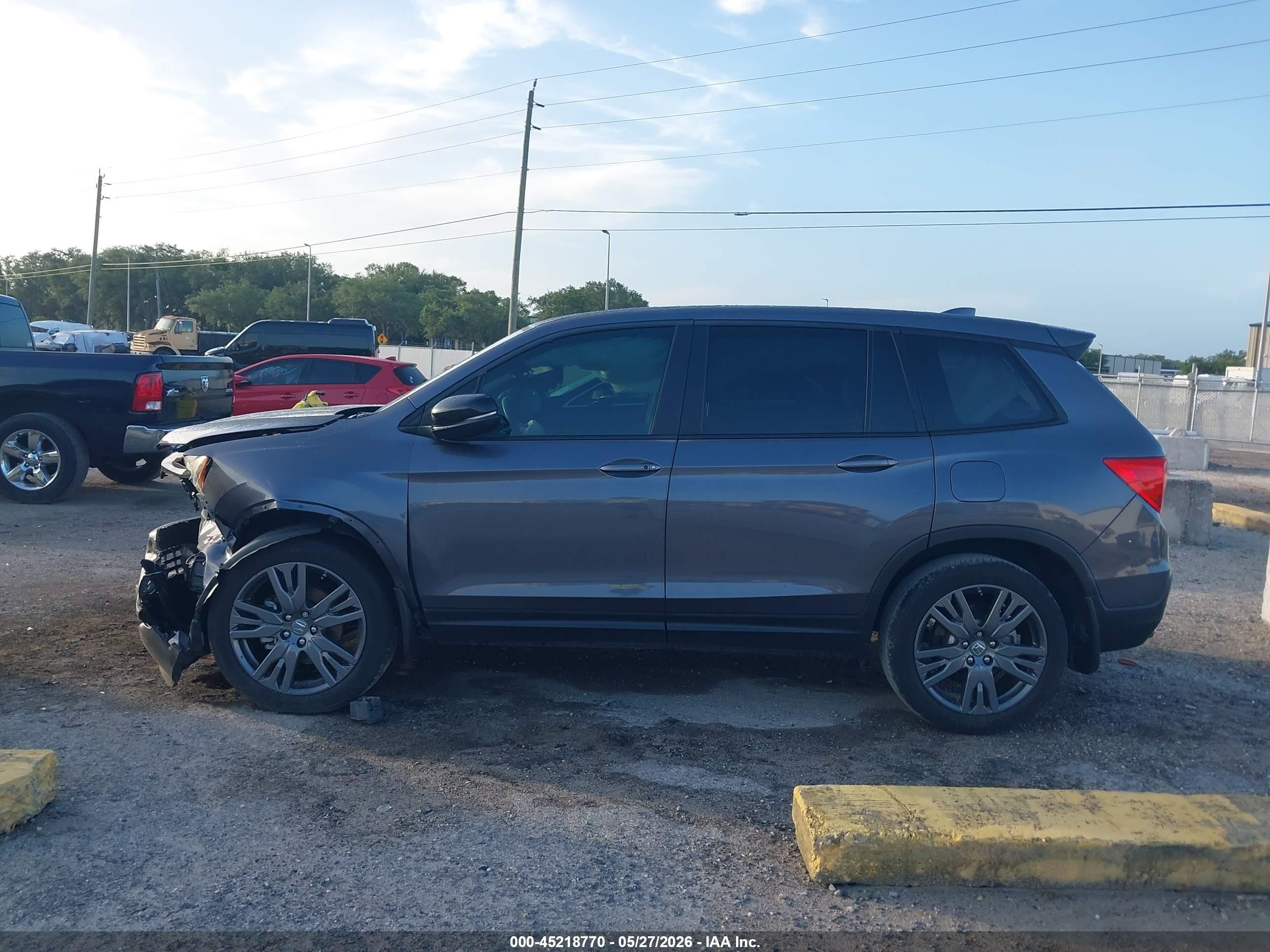 2021 Honda Passport 2wd Ex-l Gray vin: 5FNYF7H52MB012586