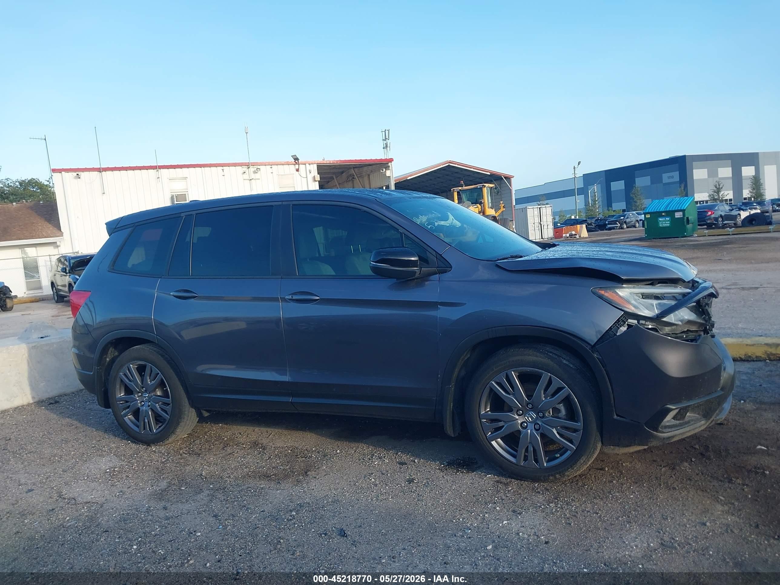2021 Honda Passport 2wd Ex-l Gray vin: 5FNYF7H52MB012586