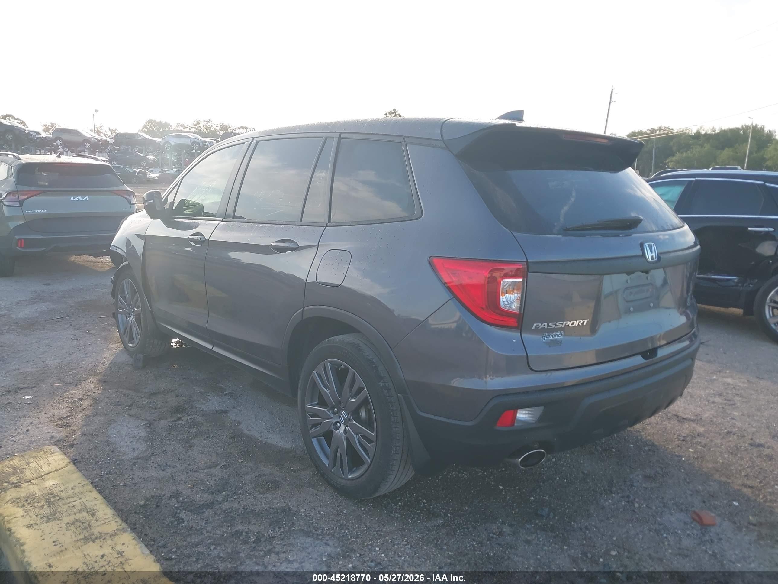 2021 Honda Passport 2wd Ex-l Gray vin: 5FNYF7H52MB012586
