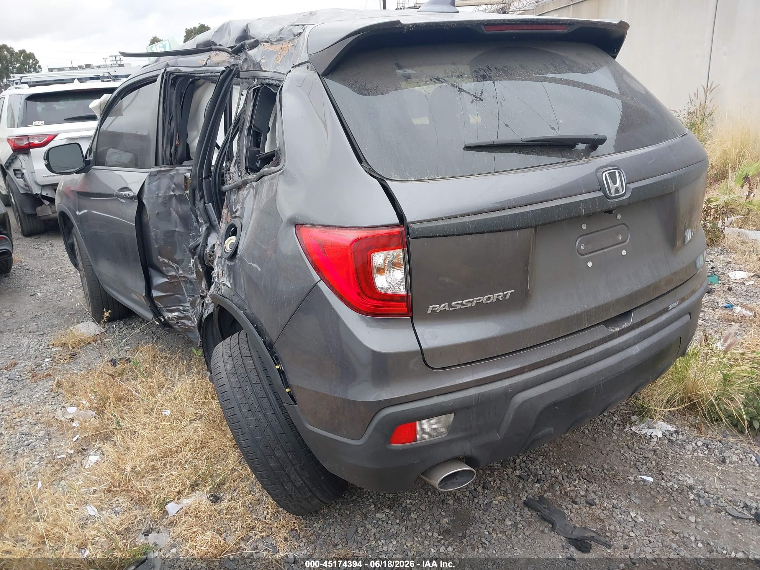 2021 Honda Passport 2wd Ex-l Серый vin: 5FNYF7H56MB000621