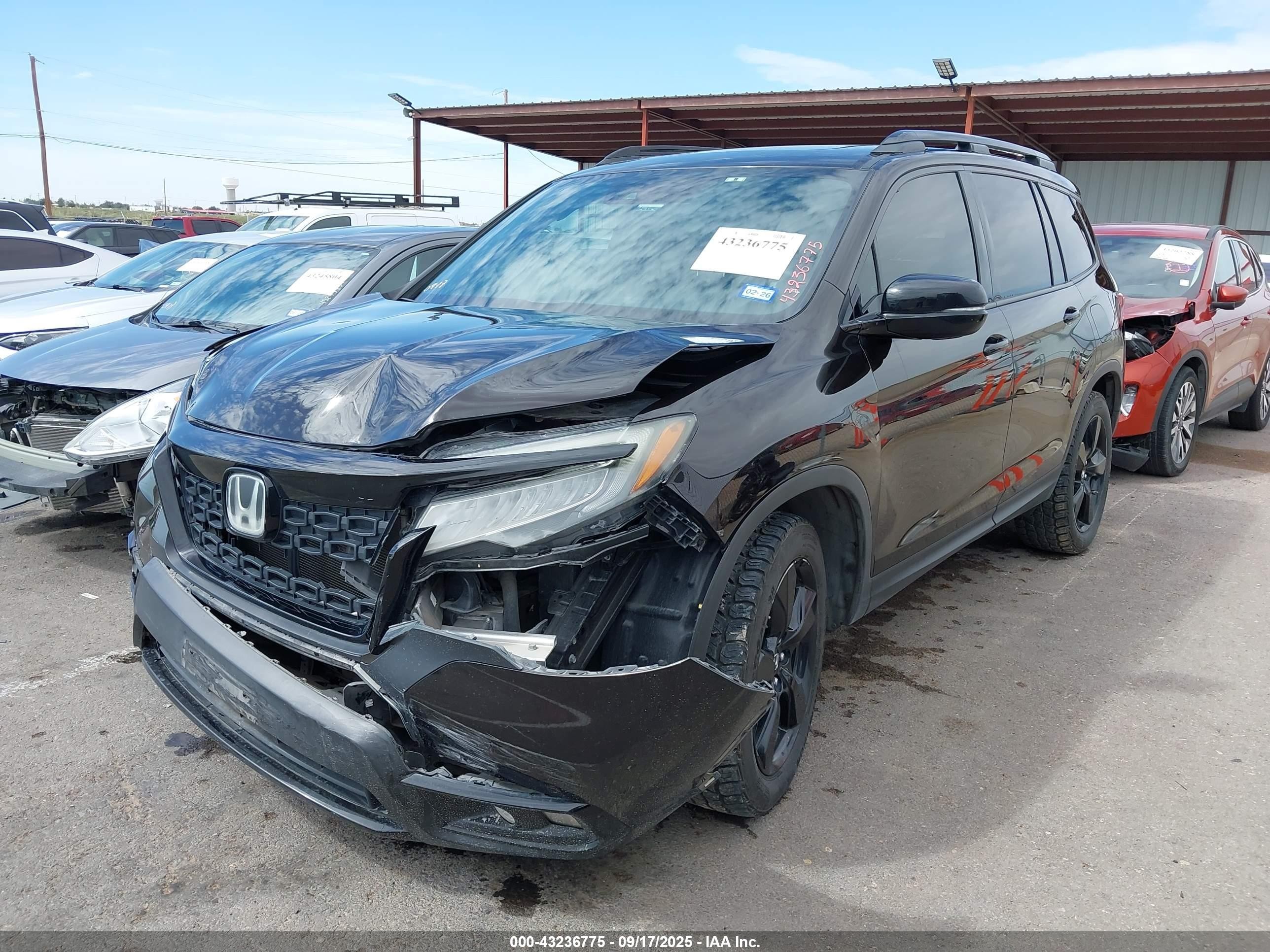 2020 Honda Passport Awd Elite Черный vin: 5FNYF8H00LB003152