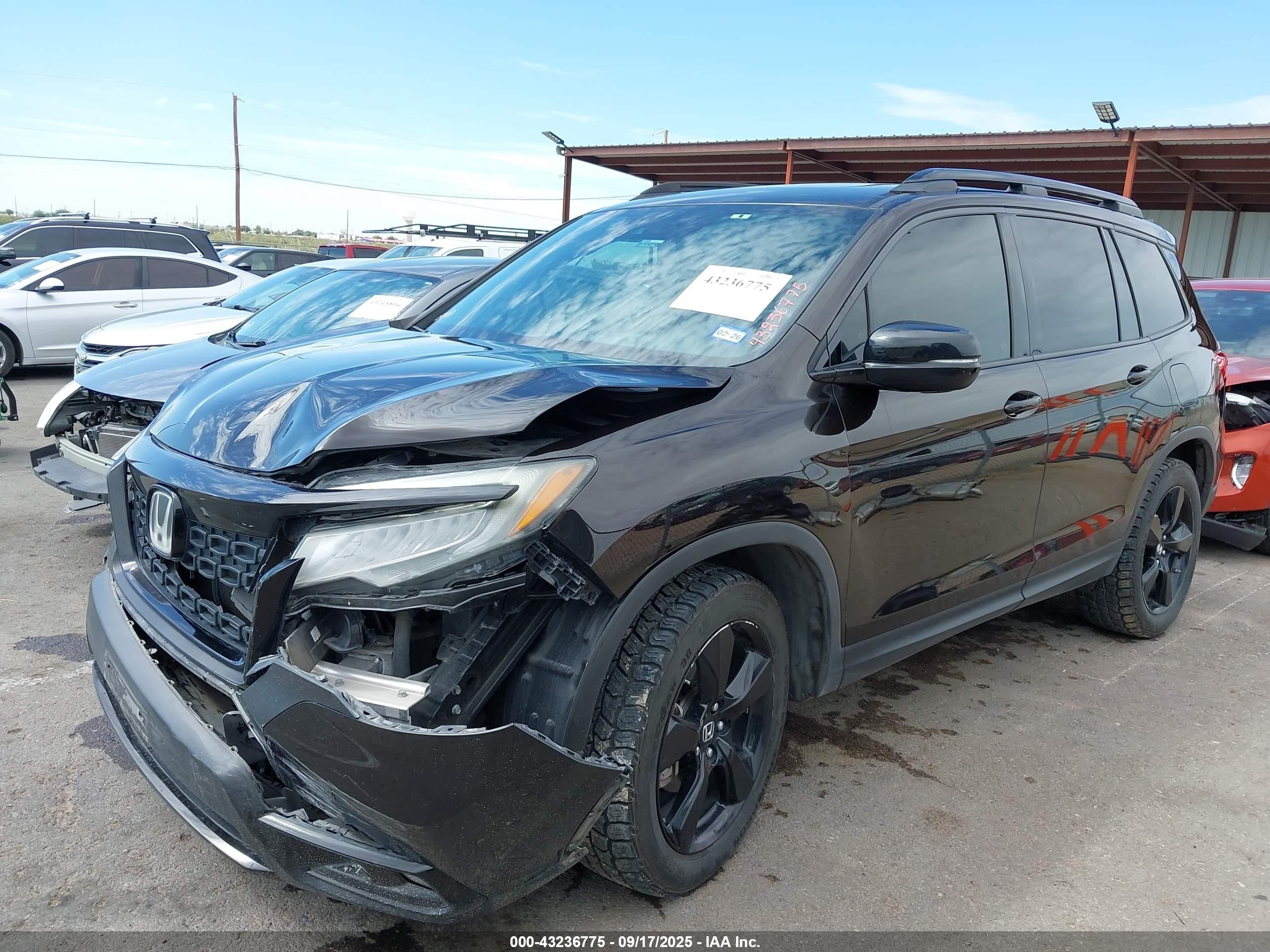 2020 Honda Passport Awd Elite Черный vin: 5FNYF8H00LB003152