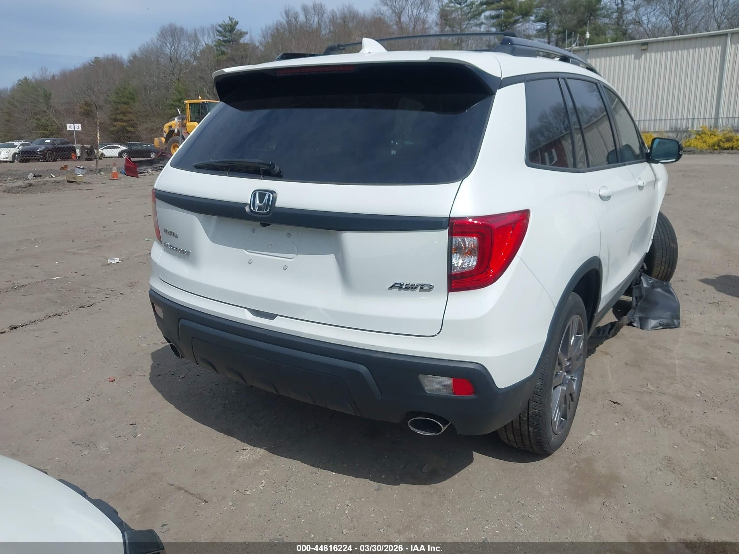 2021 Honda Passport Awd Ex-l Белый vin: 5FNYF8H51MB038263