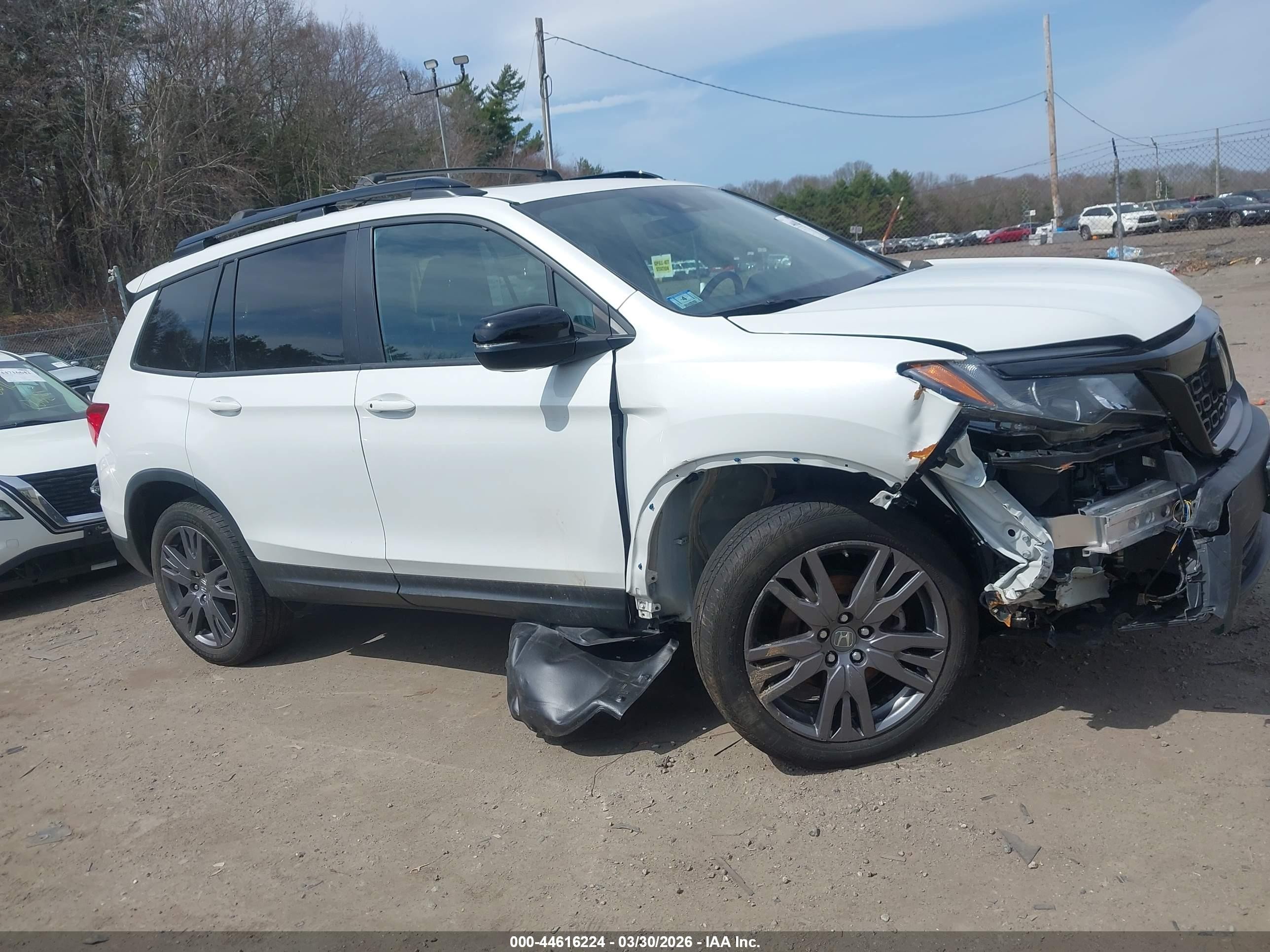 2021 Honda Passport Awd Ex-l Белый vin: 5FNYF8H51MB038263