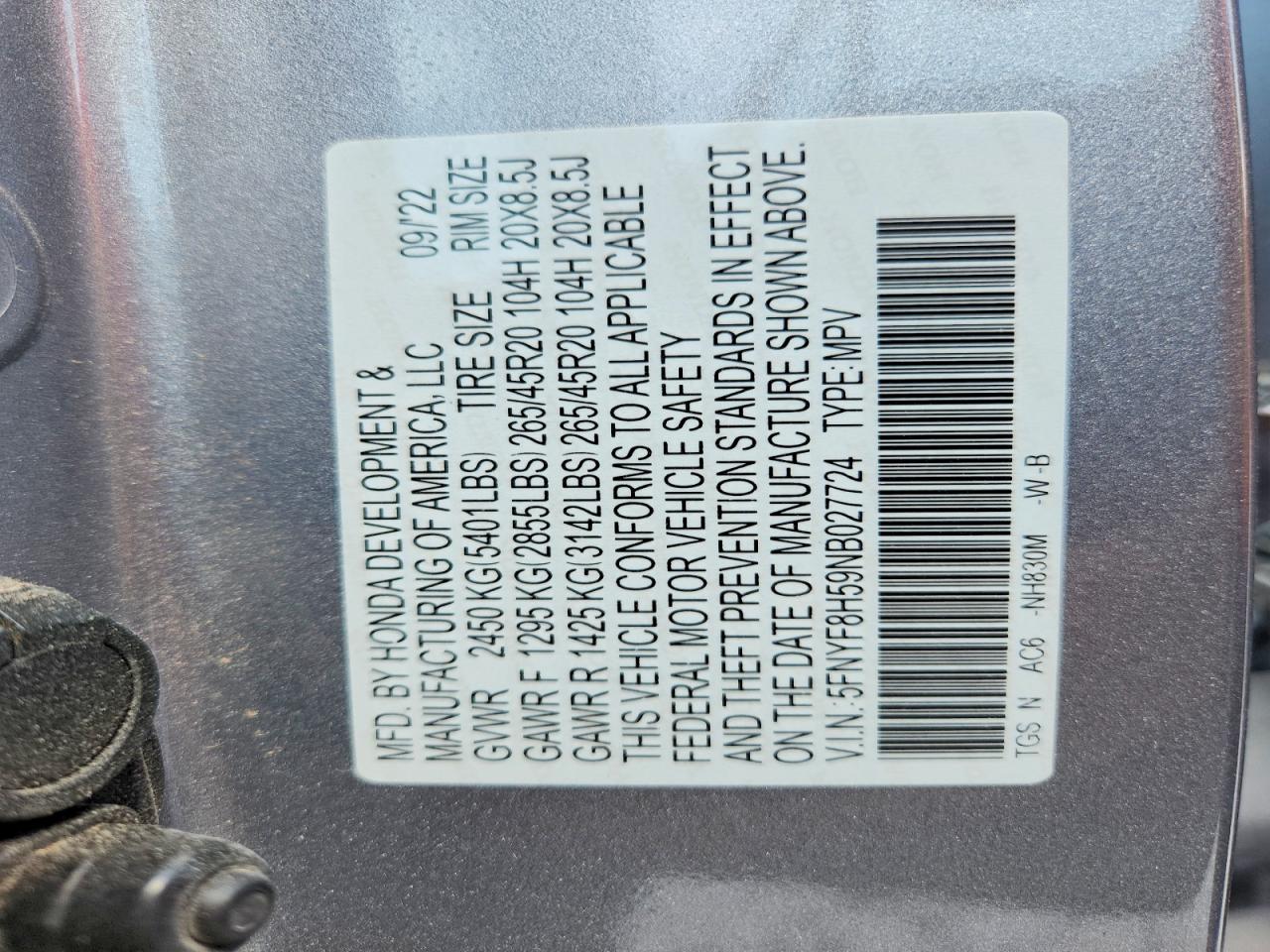 2022 Honda Passport Exl Silver vin: 5FNYF8H59NB027724
