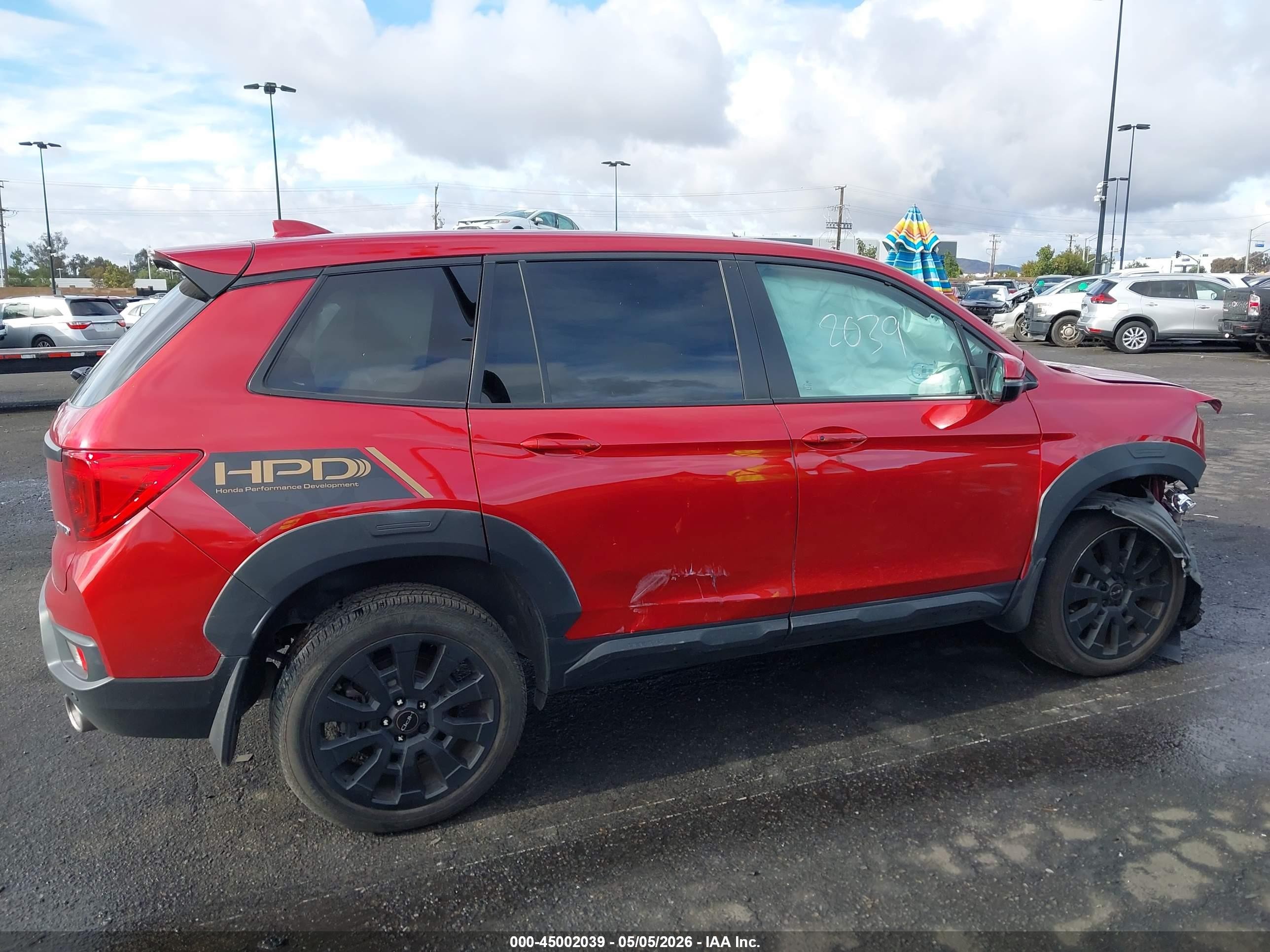 2023 Honda Passport Awd Ex-l Красный vin: 5FNYF8H5XPB036094