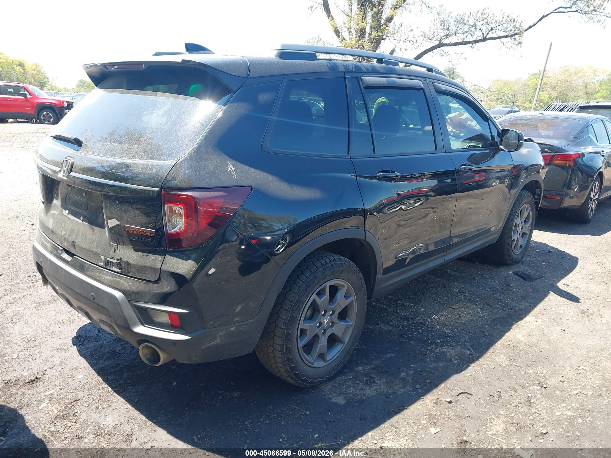 2024 Honda Passport Awd Trailsport Black vin: 5FNYF8H64RB009453