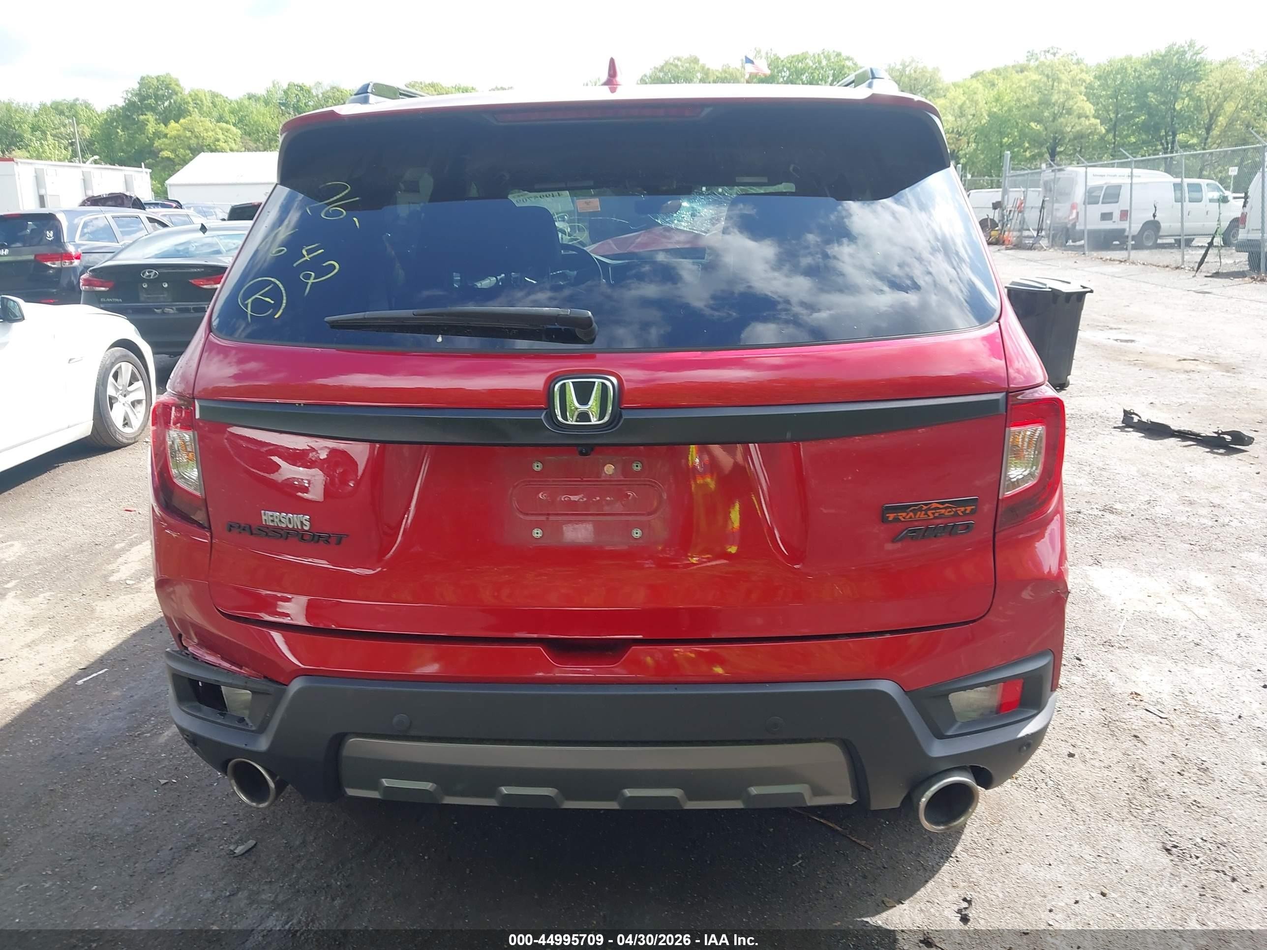 2022 Honda Passport Awd Trailsport Красный vin: 5FNYF8H6XNB012769