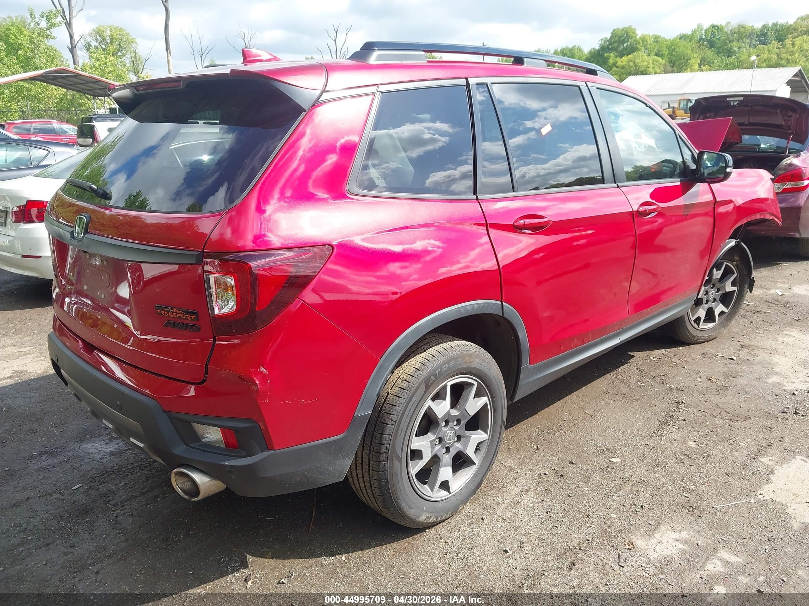 2022 Honda Passport Awd Trailsport Красный vin: 5FNYF8H6XNB012769