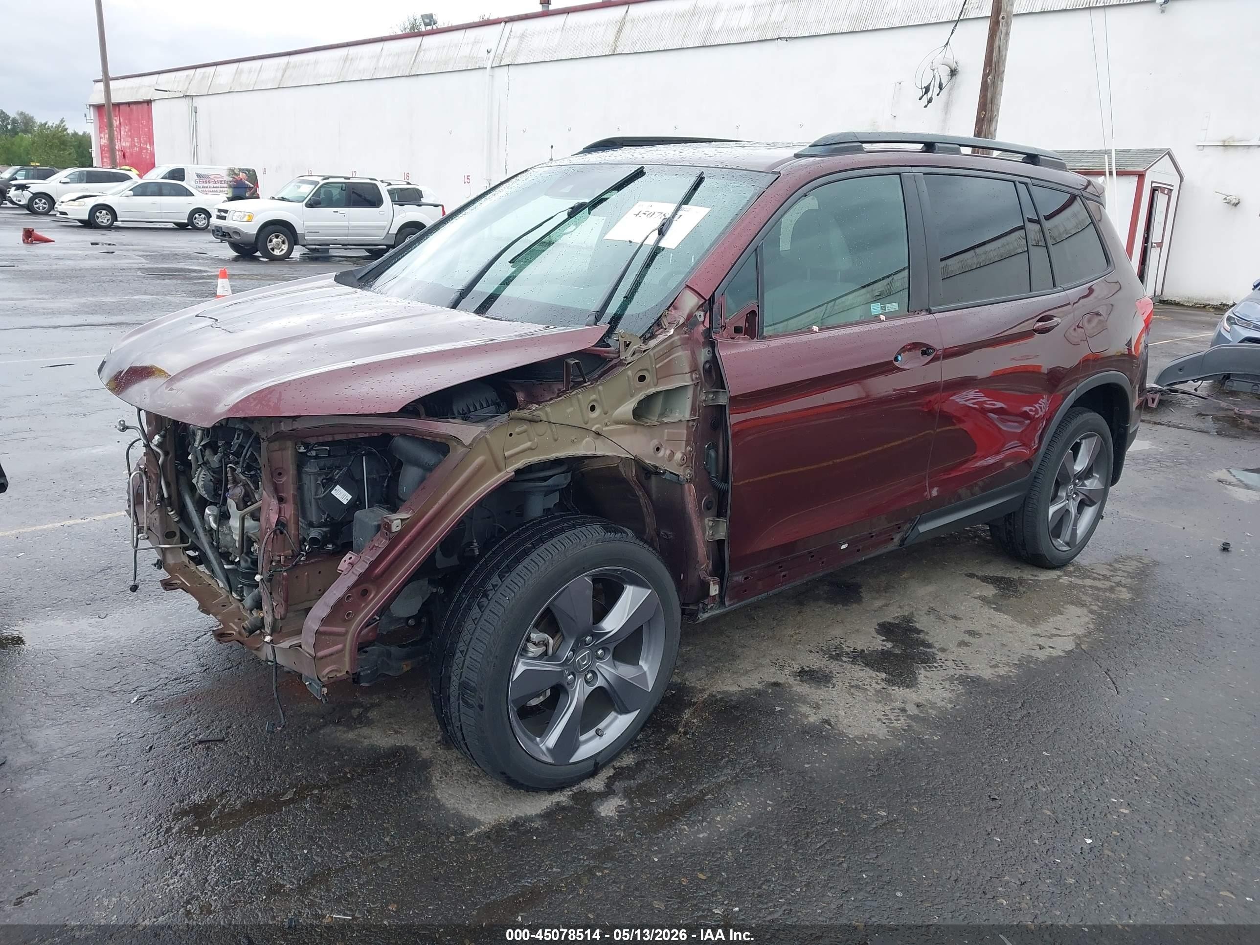 2021 Honda Passport Awd Touring Maroon vin: 5FNYF8H98MB002752