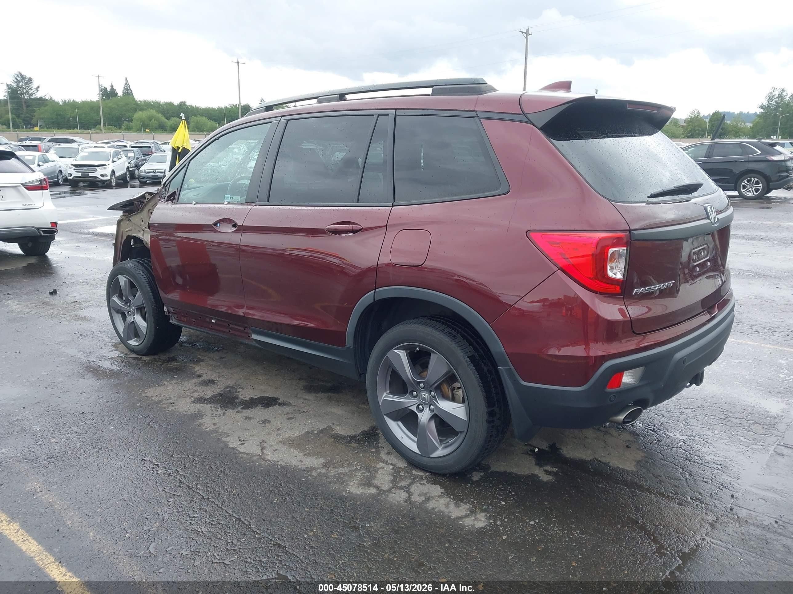 2021 Honda Passport Awd Touring Maroon vin: 5FNYF8H98MB002752
