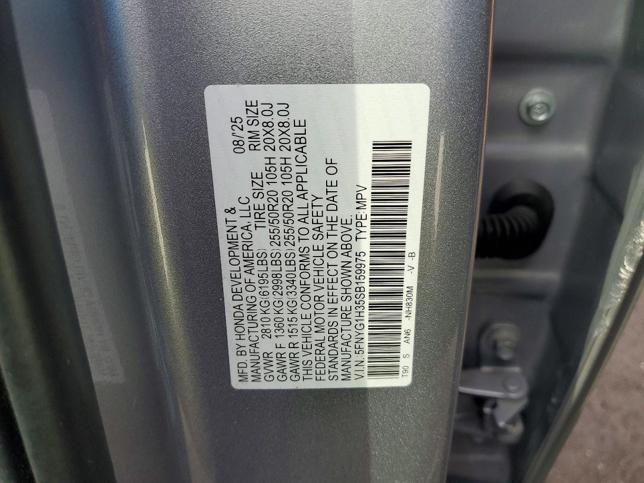 2025 Honda Pilot Sport Gray vin: 5FNYG1H35SB159975