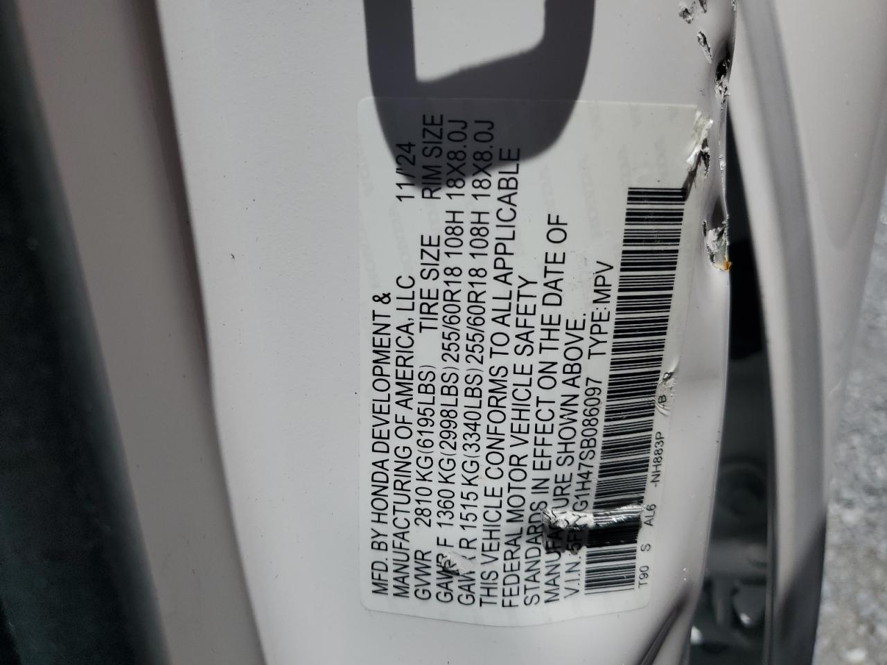 2025 Honda Pilot Exl White vin: 5FNYG1H47SB086097