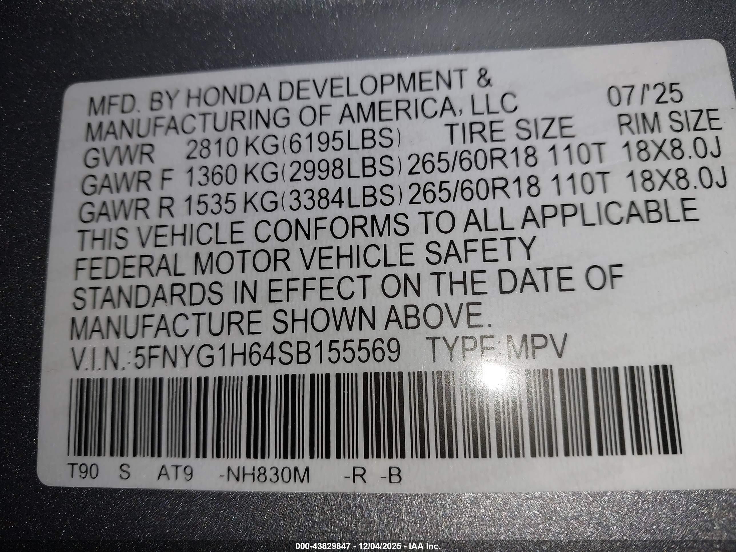 2025 Honda Pilot Trailsport Gray vin: 5FNYG1H64SB155569