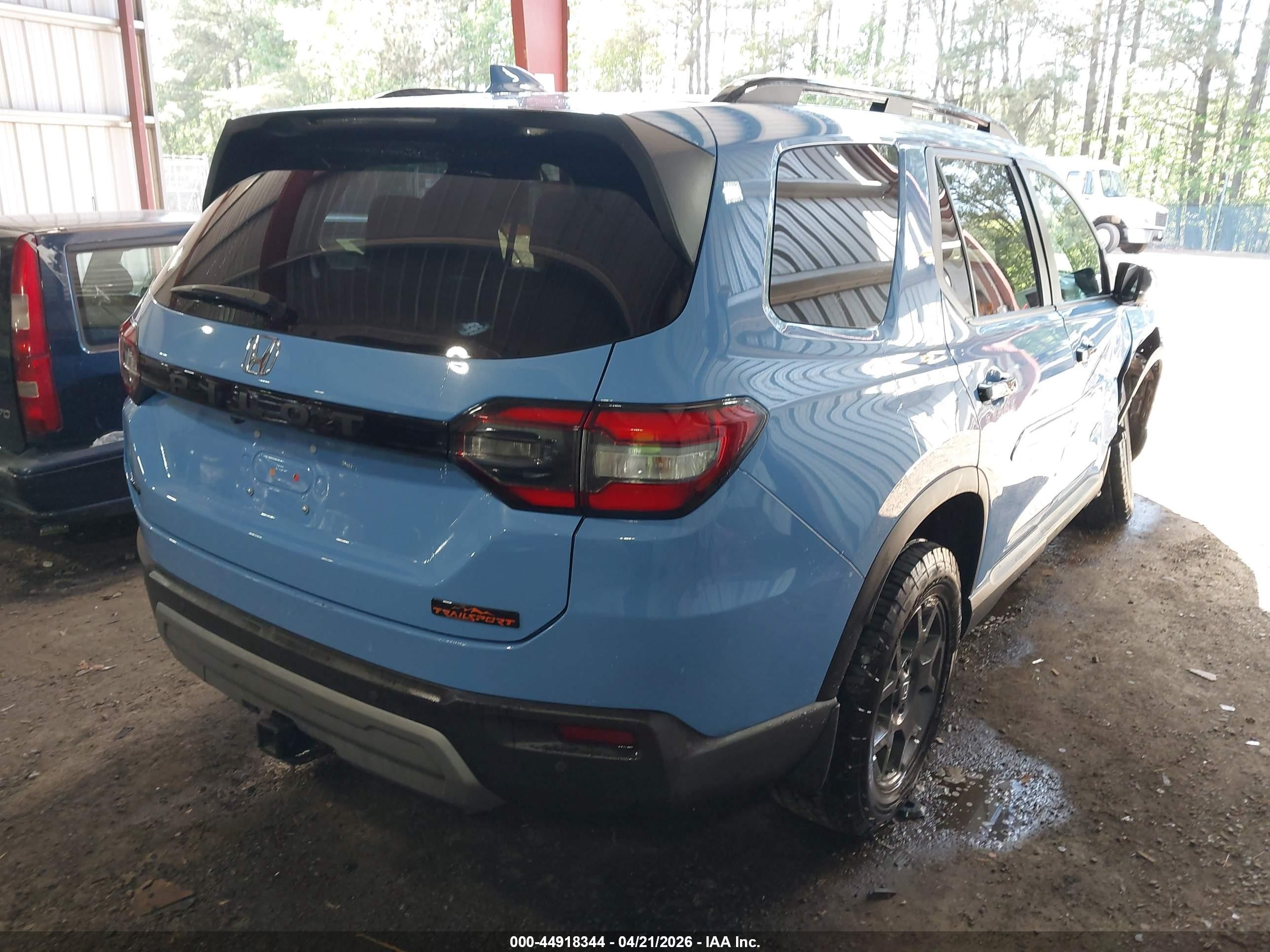 2025 Honda Pilot Trailsport Синий vin: 5FNYG1H66SB028337