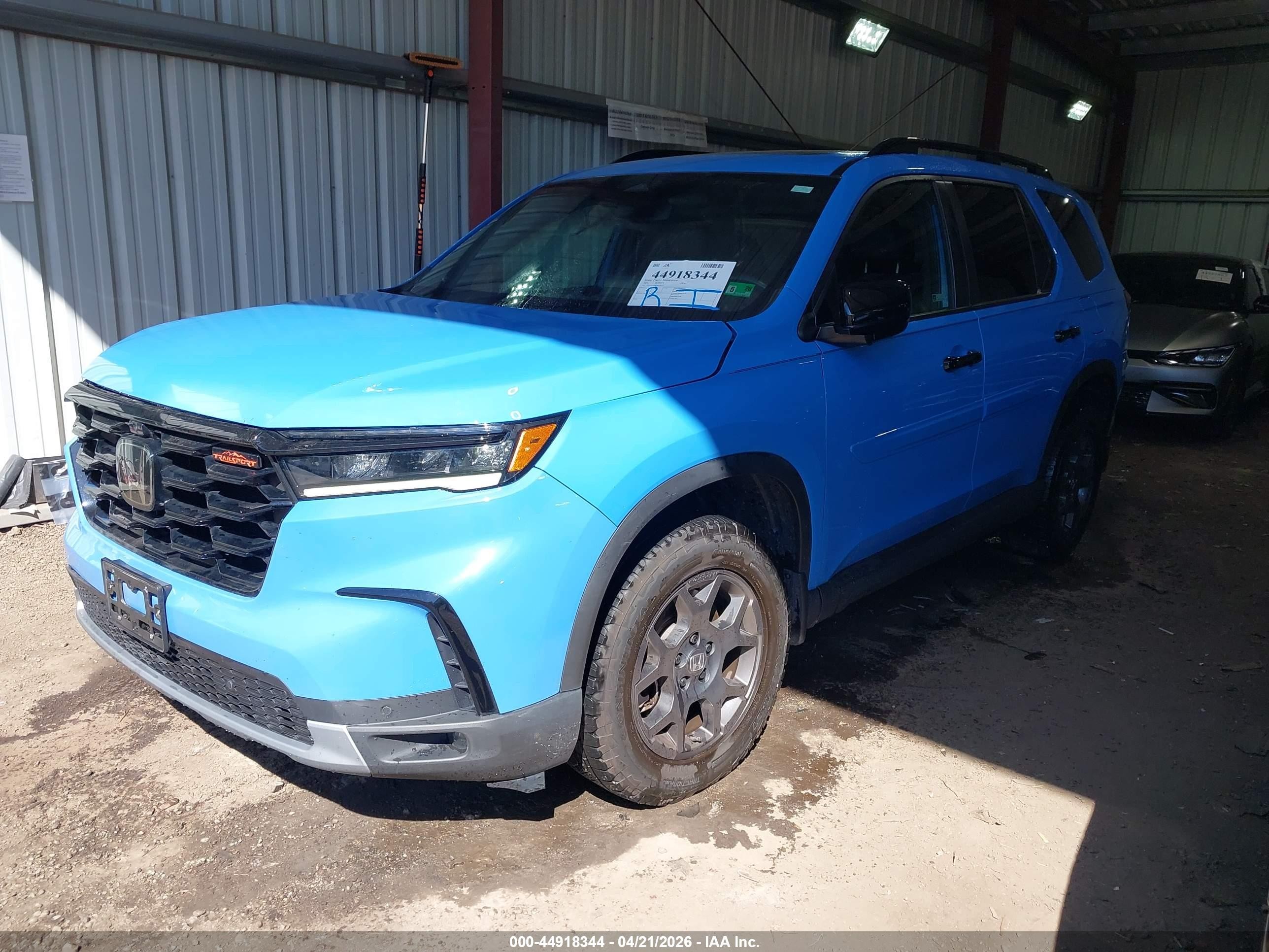 2025 Honda Pilot Trailsport Синий vin: 5FNYG1H66SB028337