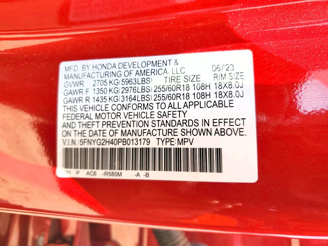 2023 Honda Pilot Exl Бордовый vin: 5FNYG2H40PB013179