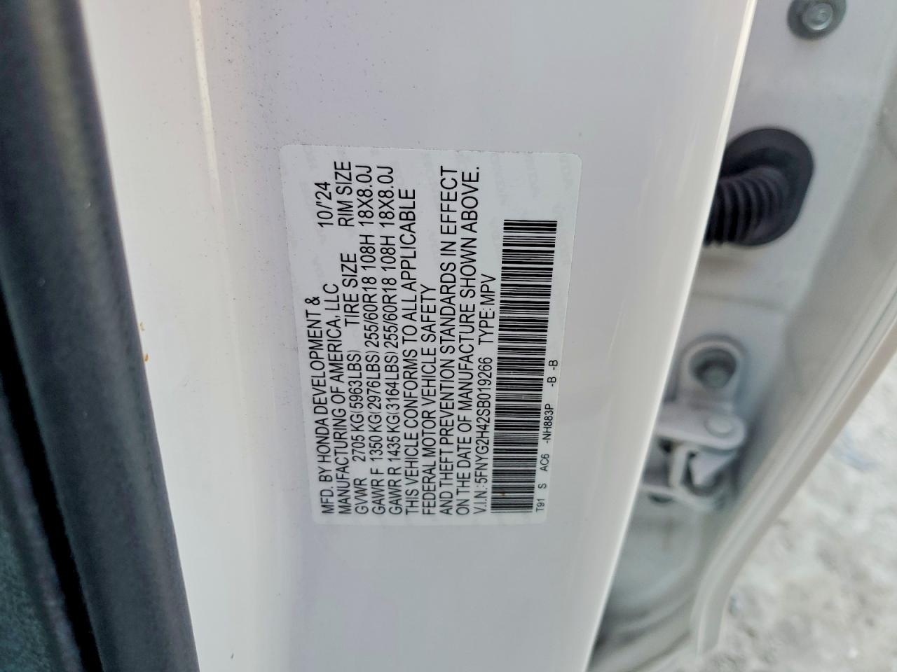 2025 Honda Pilot Exl White vin: 5FNYG2H42SB019266