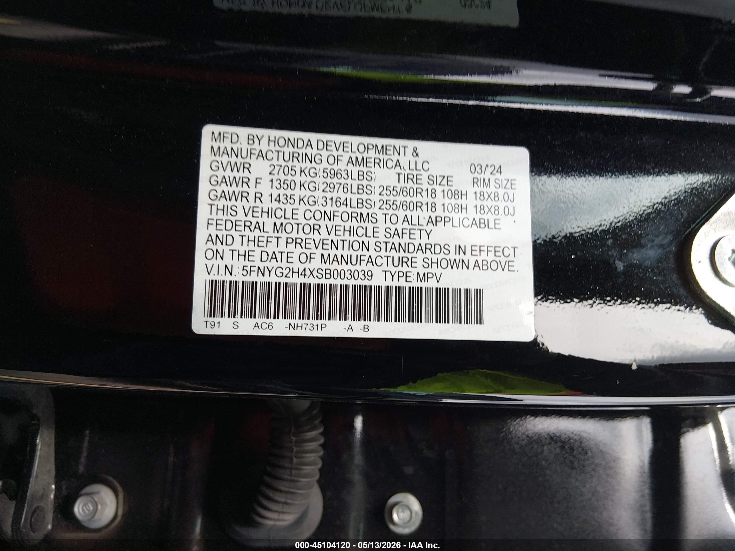 2025 Honda Pilot Ex-l Черный vin: 5FNYG2H4XSB003039