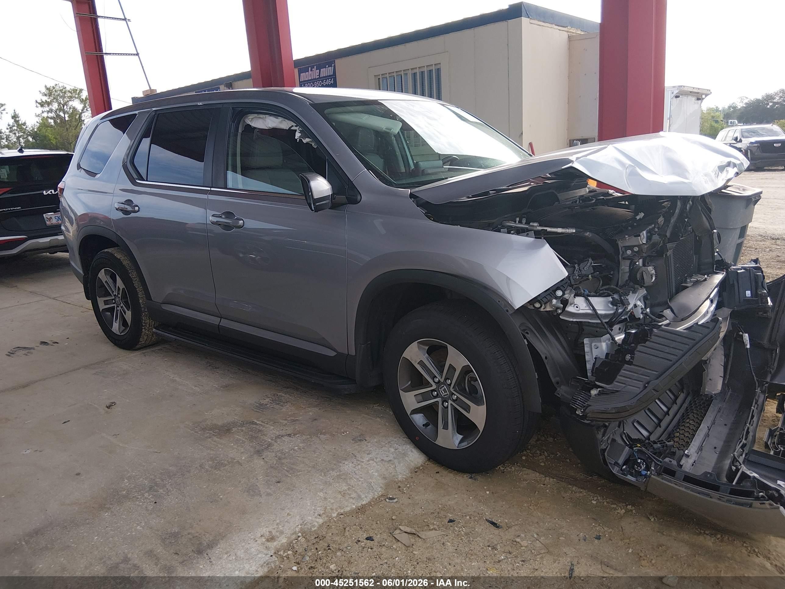 2024 Honda Pilot Ex-l 7 Passenger Gray vin: 5FNYG2H51RB002039