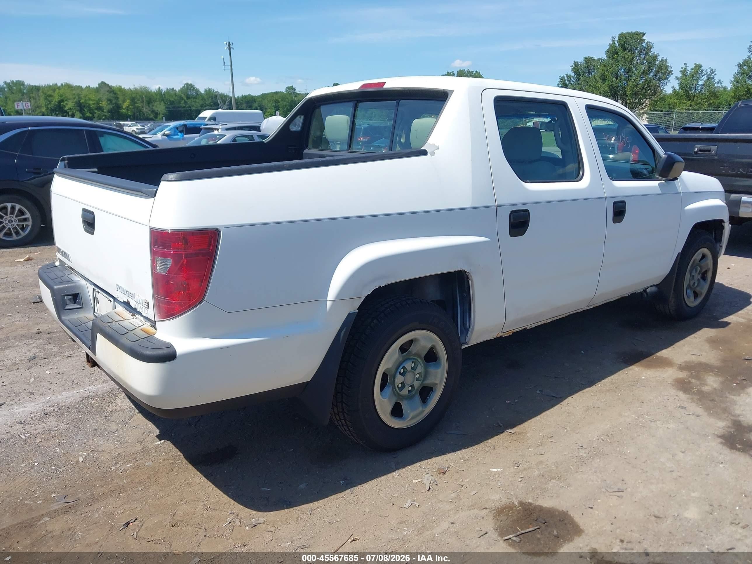 2009 Honda Ridgeline Rt Белый vin: 5FPYK162X9B102617