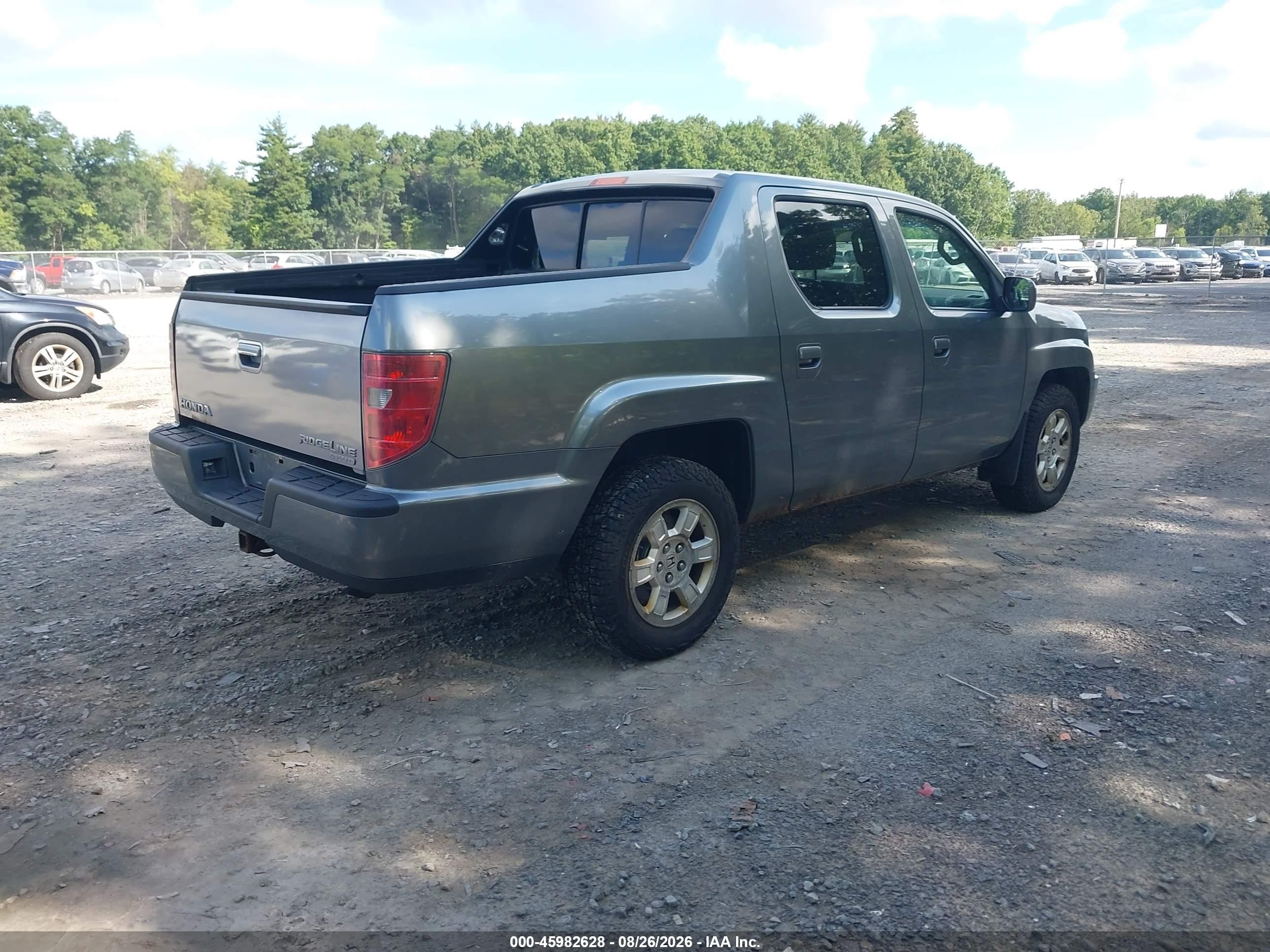 2009 Honda Ridgeline Rts Gray vin: 5FPYK16429B103360