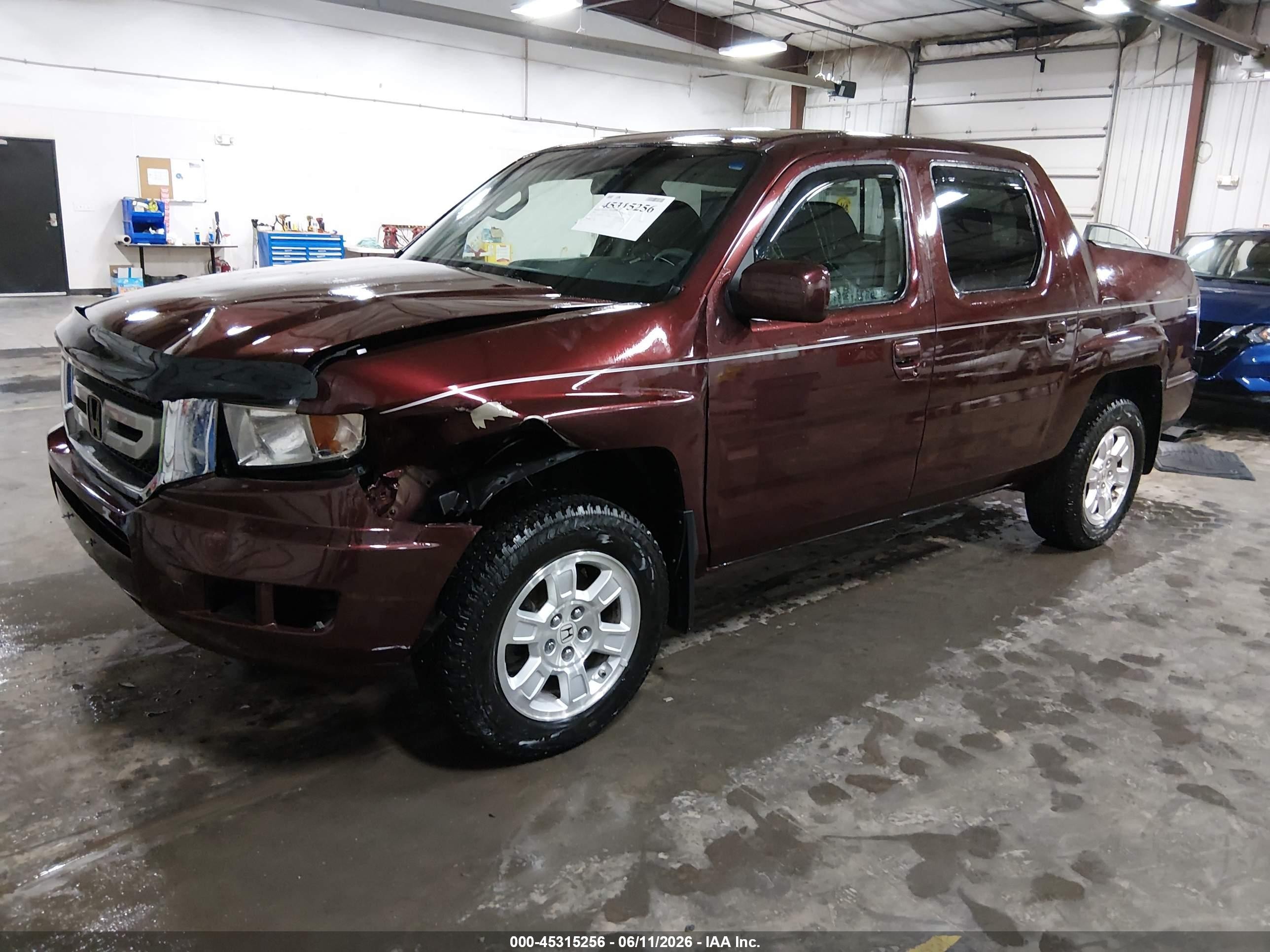 2009 Honda Ridgeline Rts Maroon vin: 5FPYK16429B106551