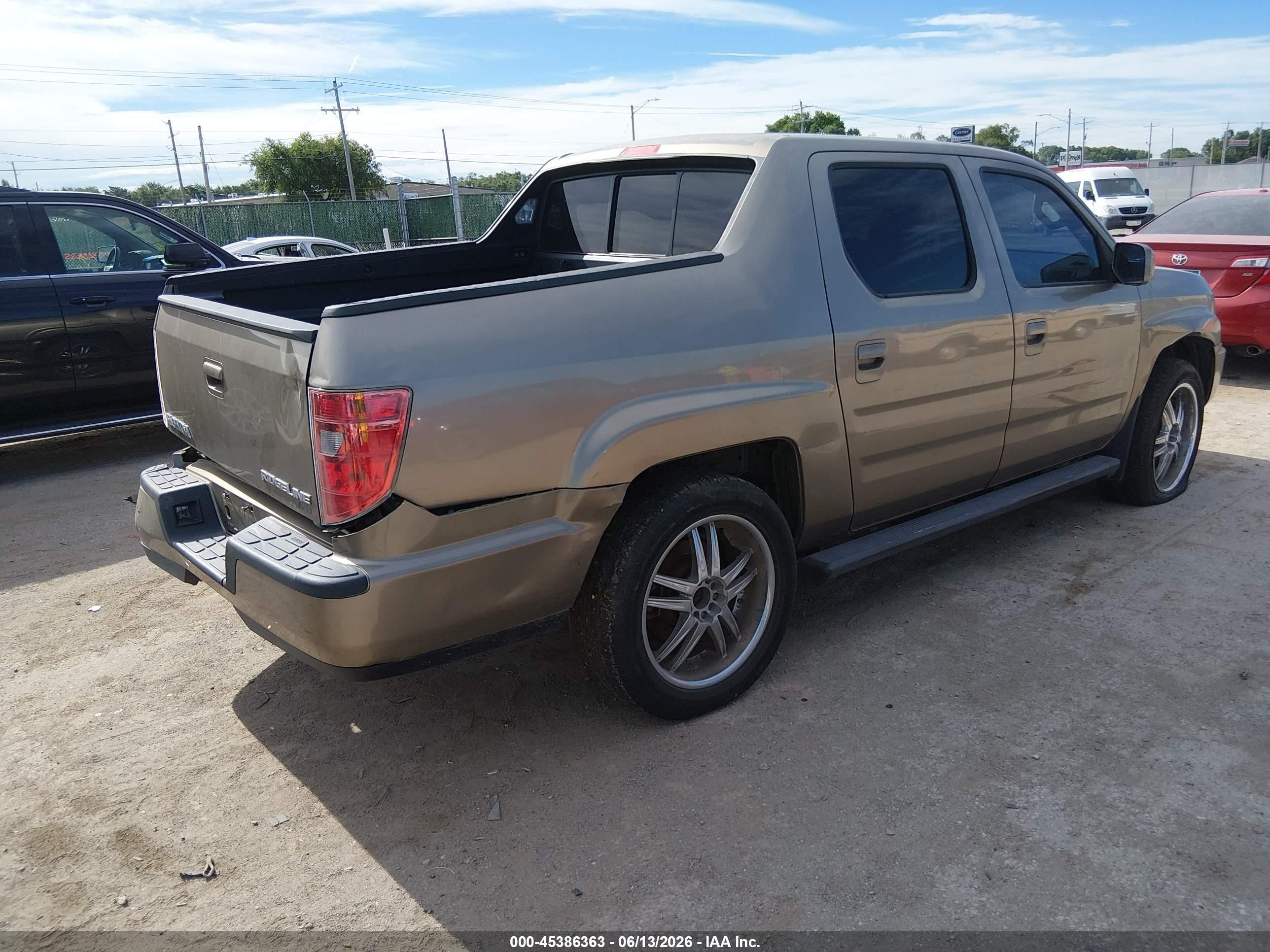 2009 Honda Ridgeline Rts Tan vin: 5FPYK16499B109351