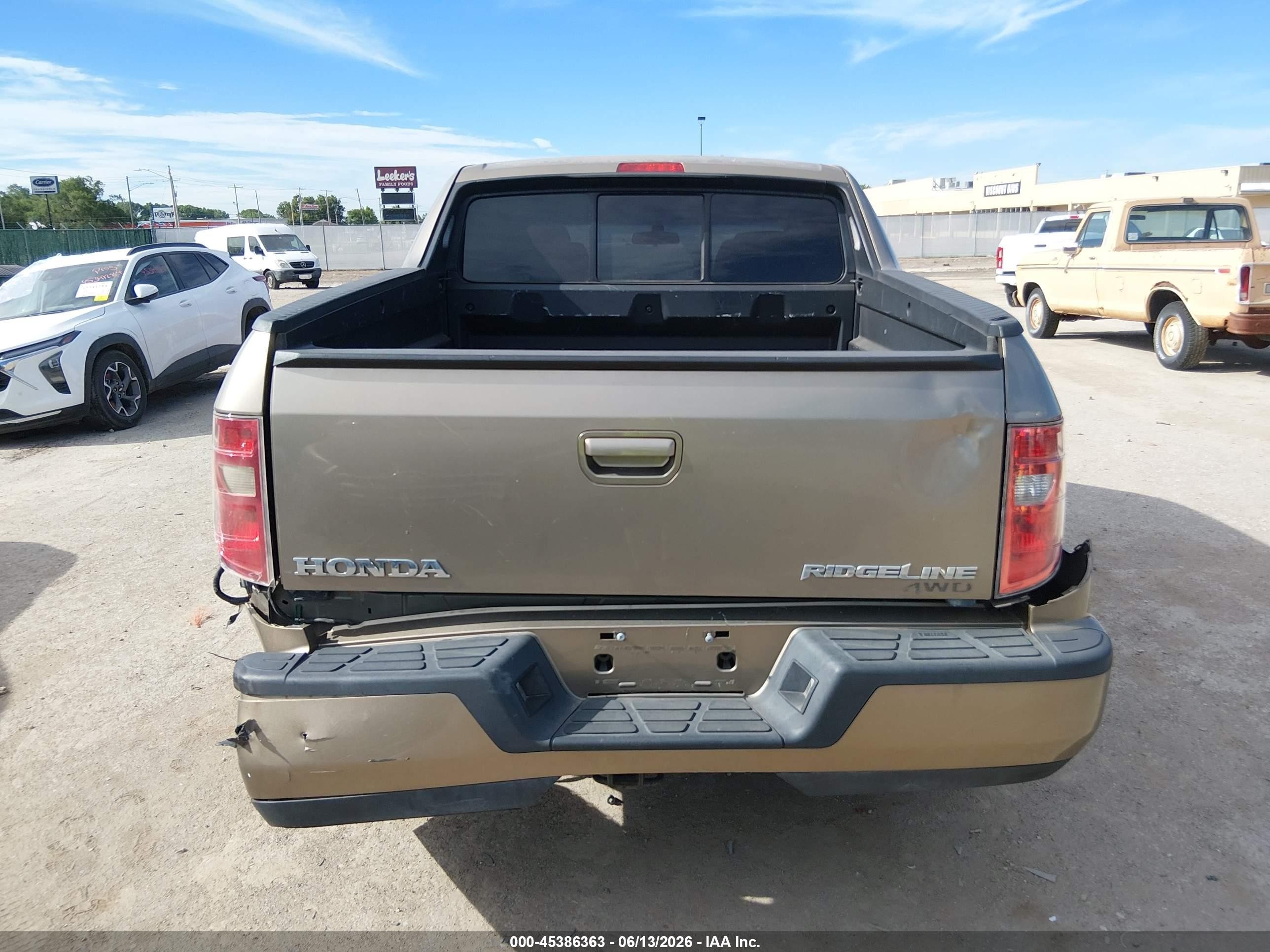 2009 Honda Ridgeline Rts Tan vin: 5FPYK16499B109351