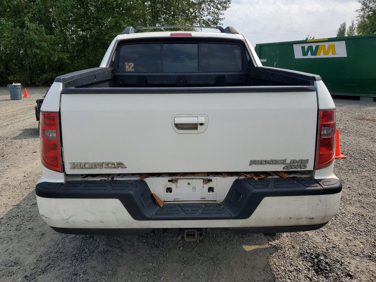 2009 Honda Ridgeline Rtl White vin: 5FPYK16509B105827