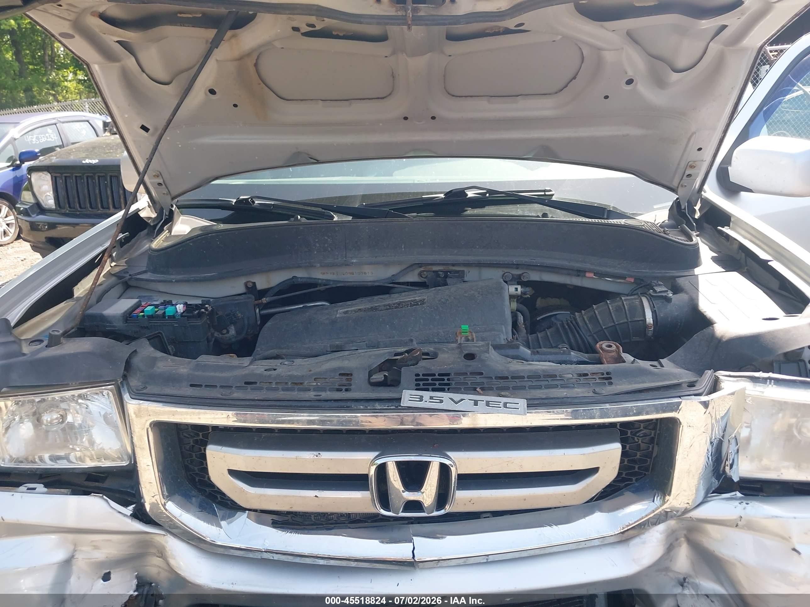 2009 Honda Ridgeline Rtl Серебряный vin: 5FPYK16509B107013