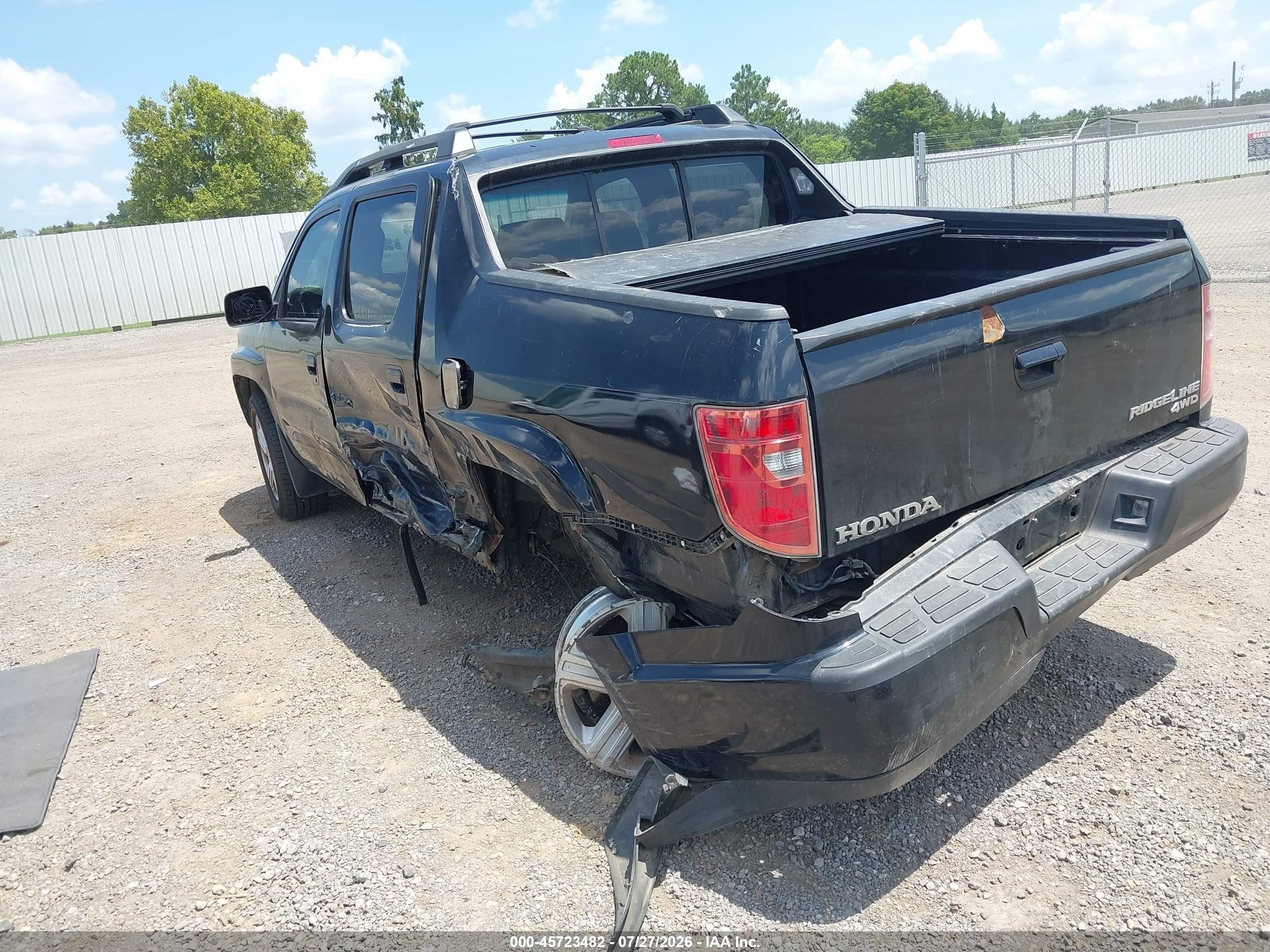 2009 Honda Ridgeline Rtl Black vin: 5FPYK16519B106727