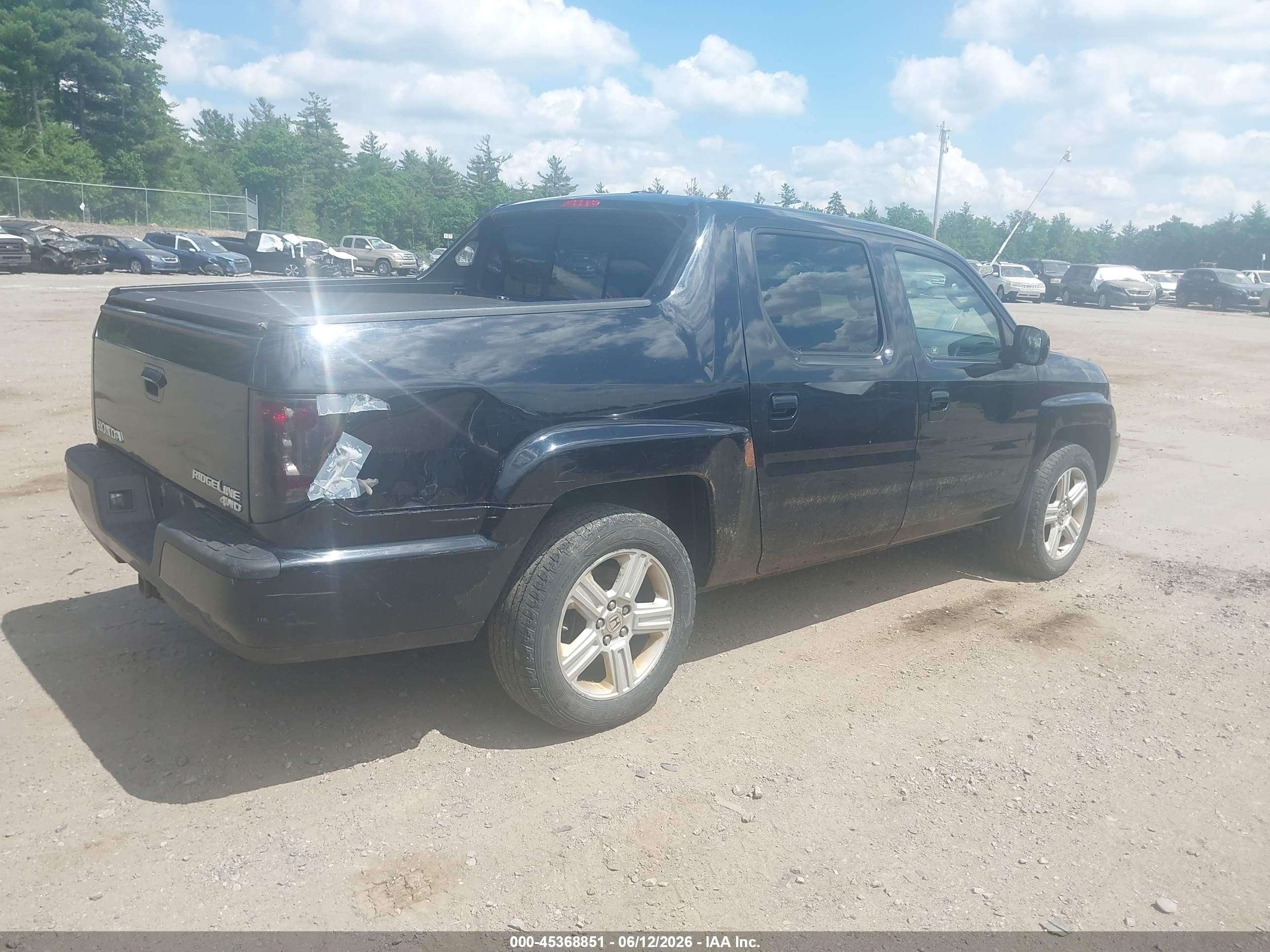 2009 Honda Ridgeline Rtl Black vin: 5FPYK16529B107031