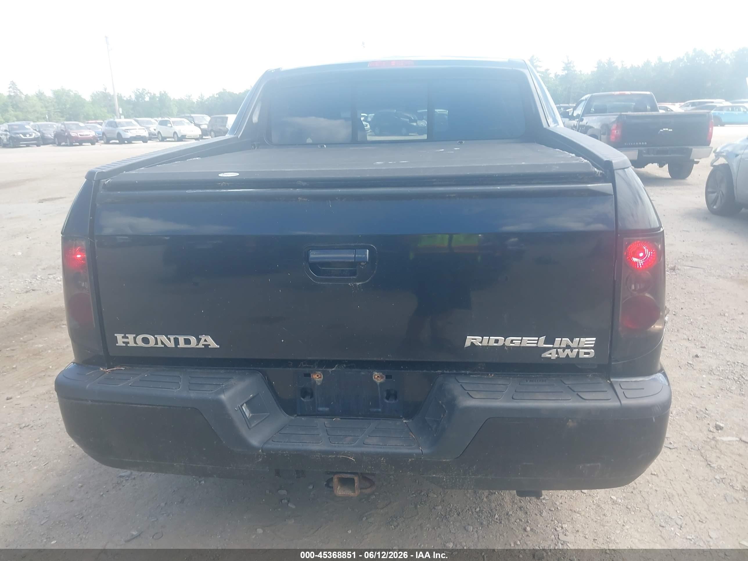 2009 Honda Ridgeline Rtl Black vin: 5FPYK16529B107031
