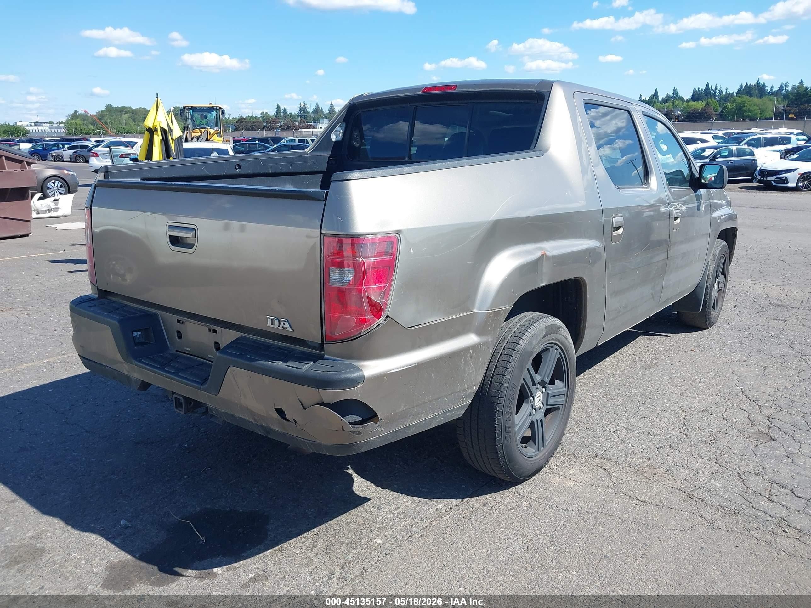 2009 Honda Ridgeline Rtl Gray vin: 5FPYK16549B104471