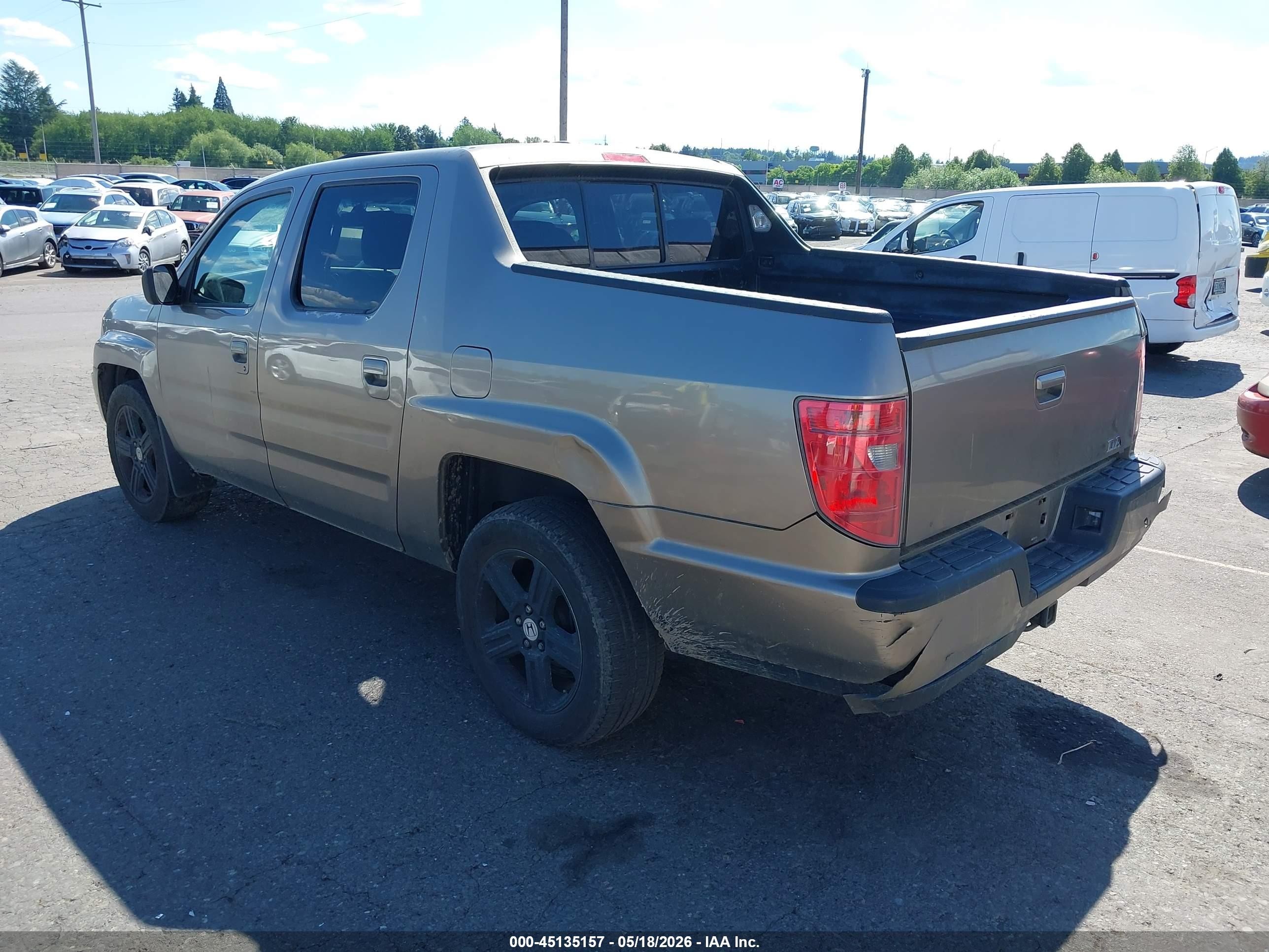 2009 Honda Ridgeline Rtl Gray vin: 5FPYK16549B104471