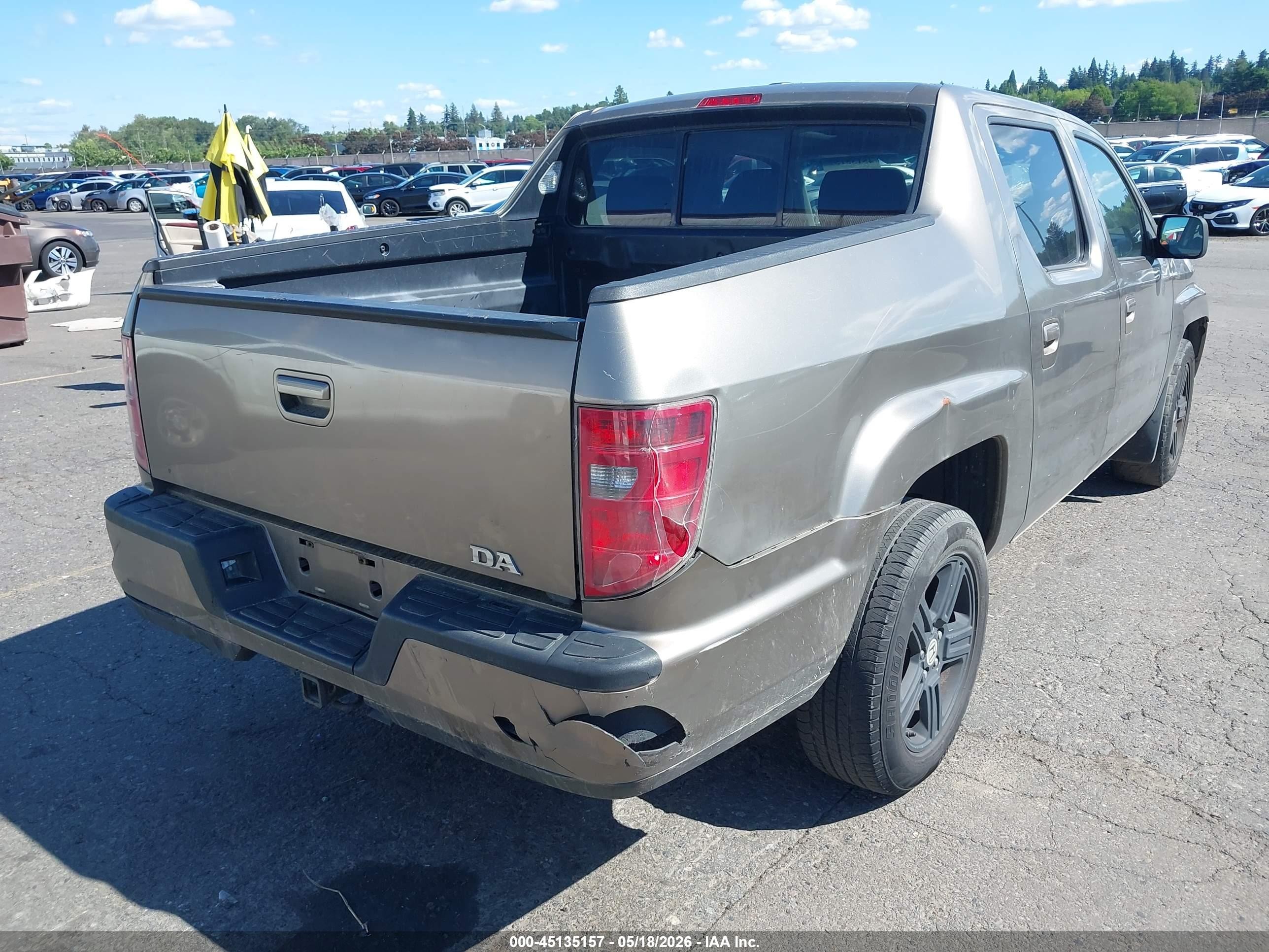 2009 Honda Ridgeline Rtl Gray vin: 5FPYK16549B104471