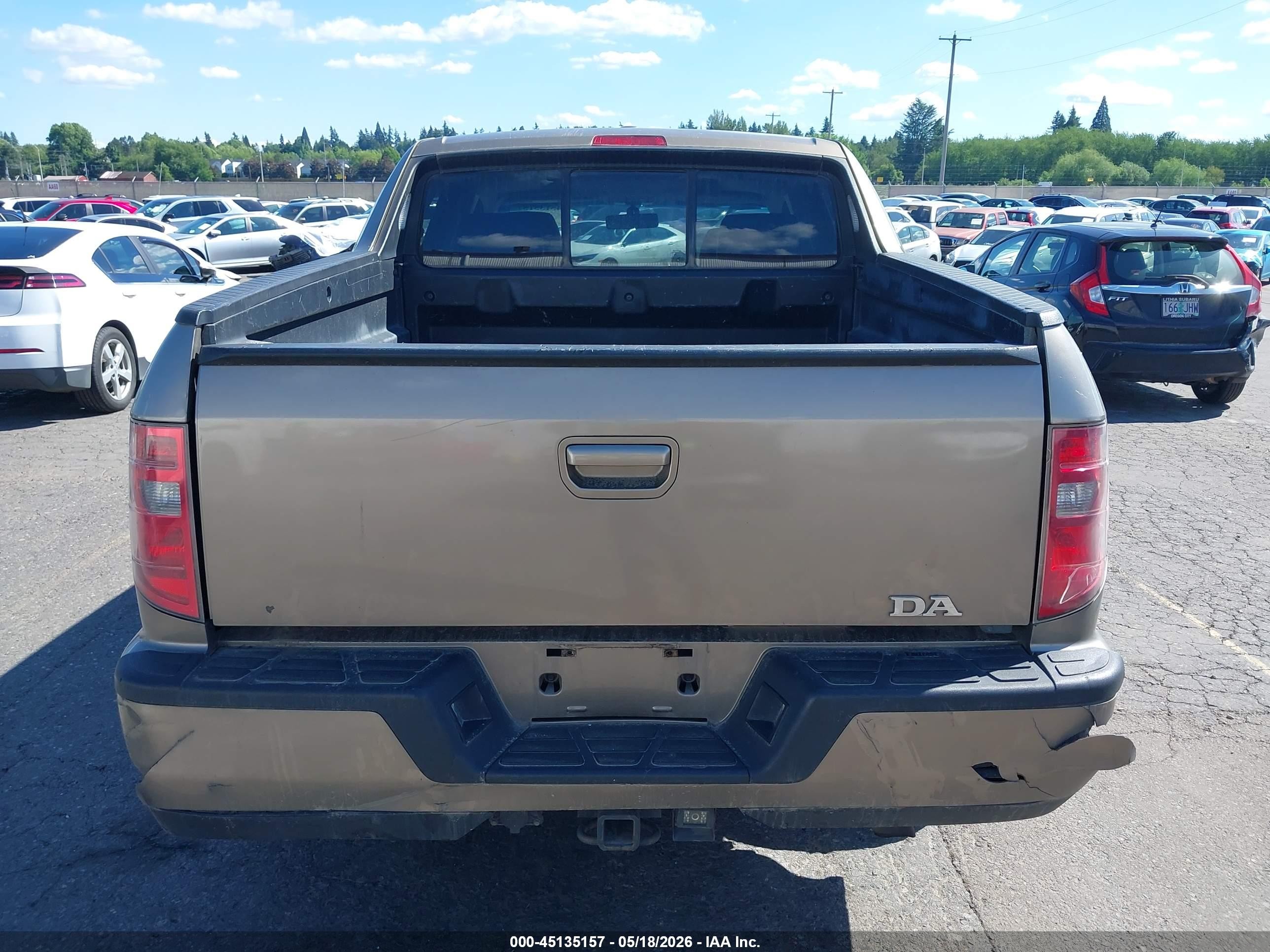 2009 Honda Ridgeline Rtl Gray vin: 5FPYK16549B104471