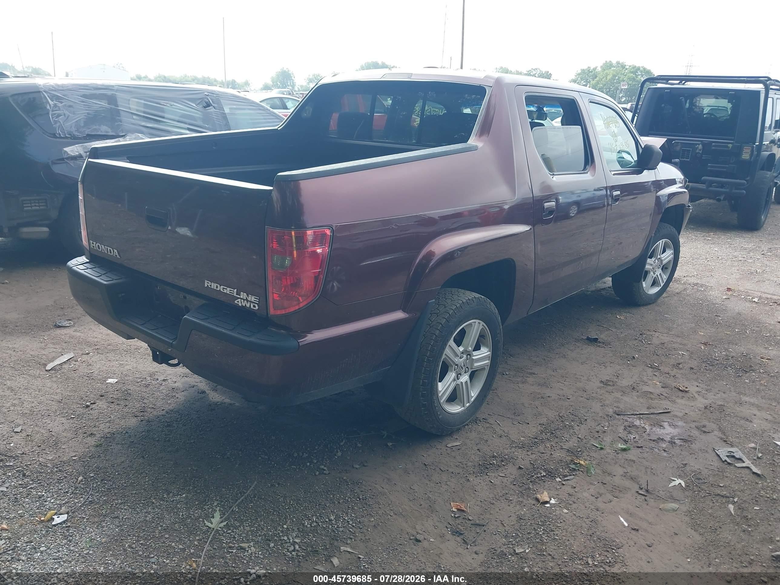 2009 Honda Ridgeline Rtl Purple vin: 5FPYK16559B106925