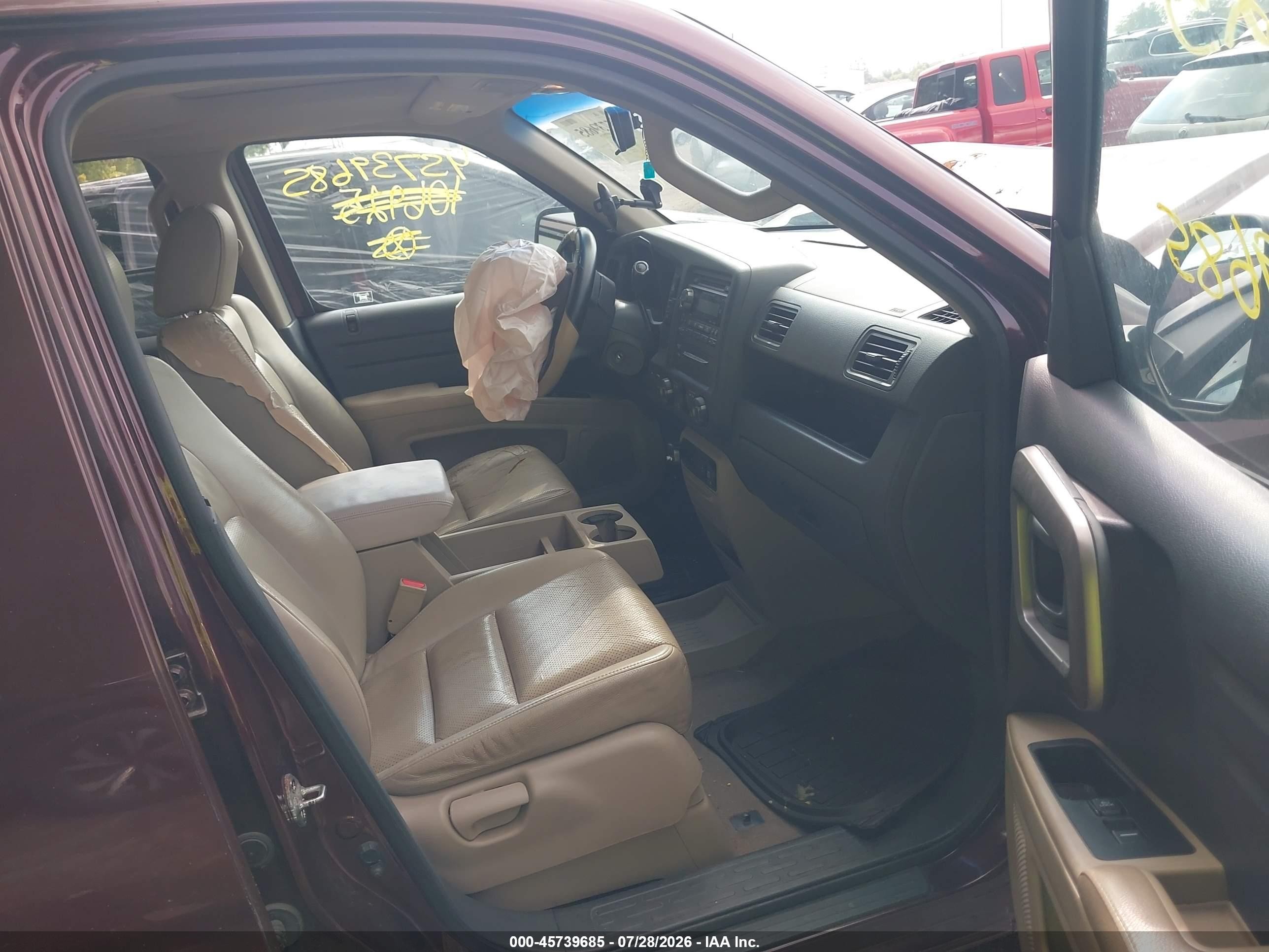 2009 Honda Ridgeline Rtl Purple vin: 5FPYK16559B106925