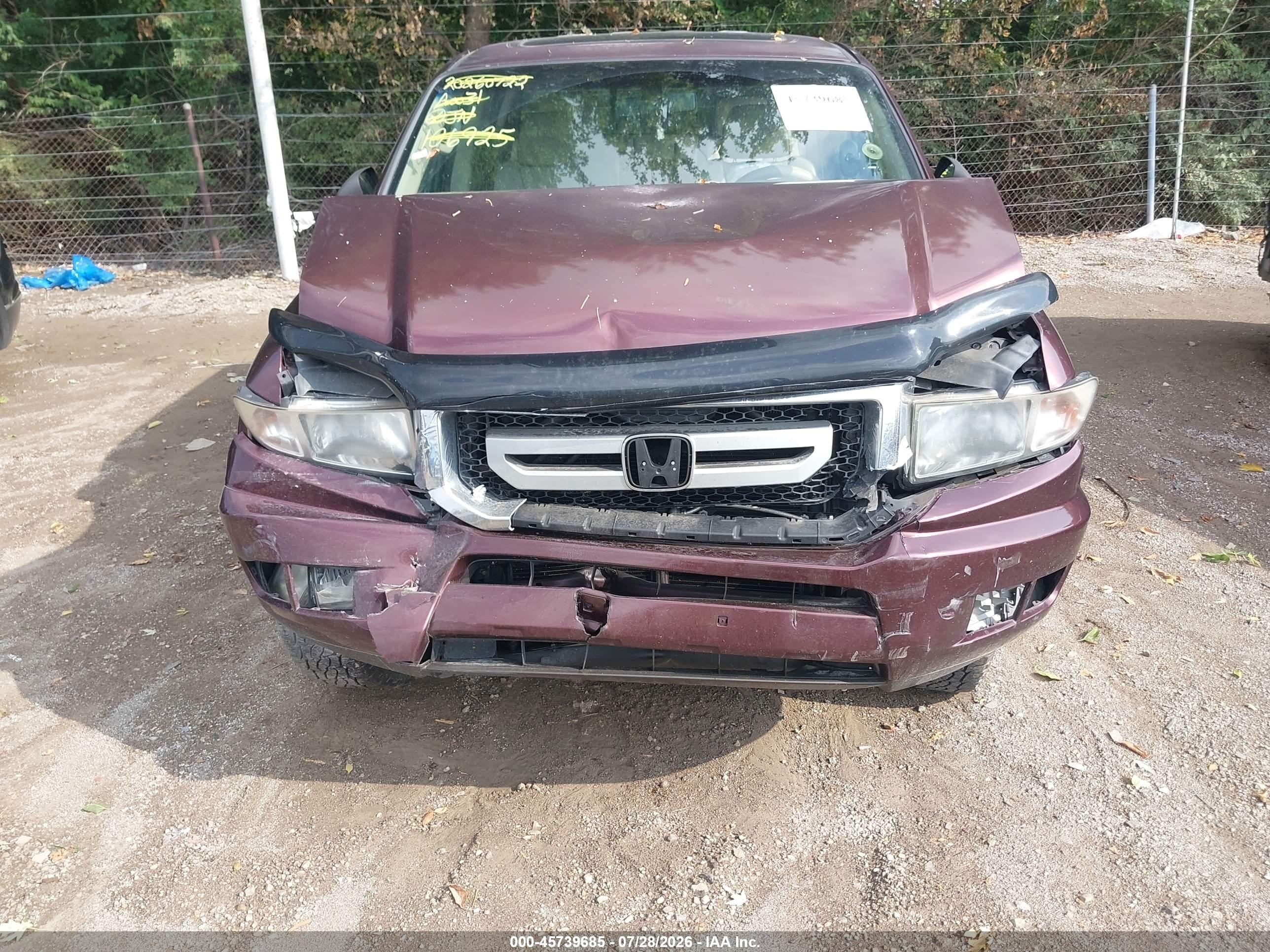 2009 Honda Ridgeline Rtl Purple vin: 5FPYK16559B106925