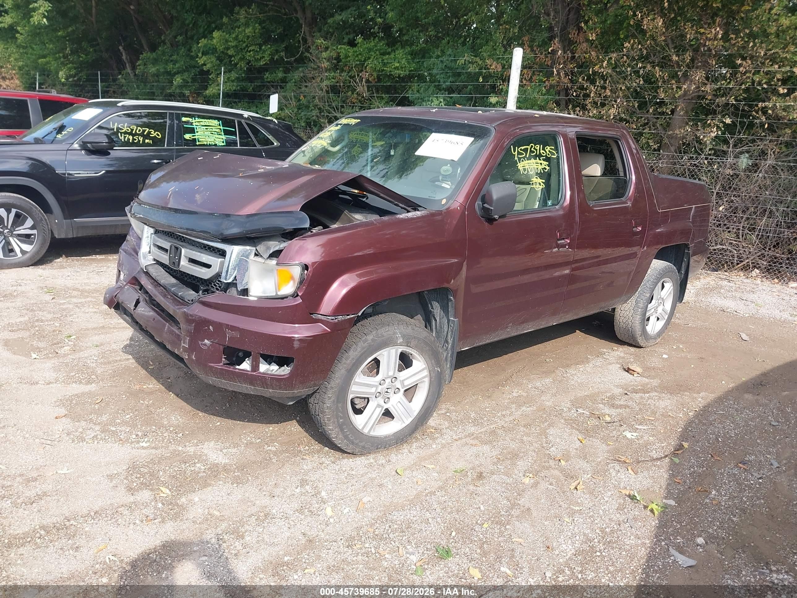 2009 Honda Ridgeline Rtl Purple vin: 5FPYK16559B106925