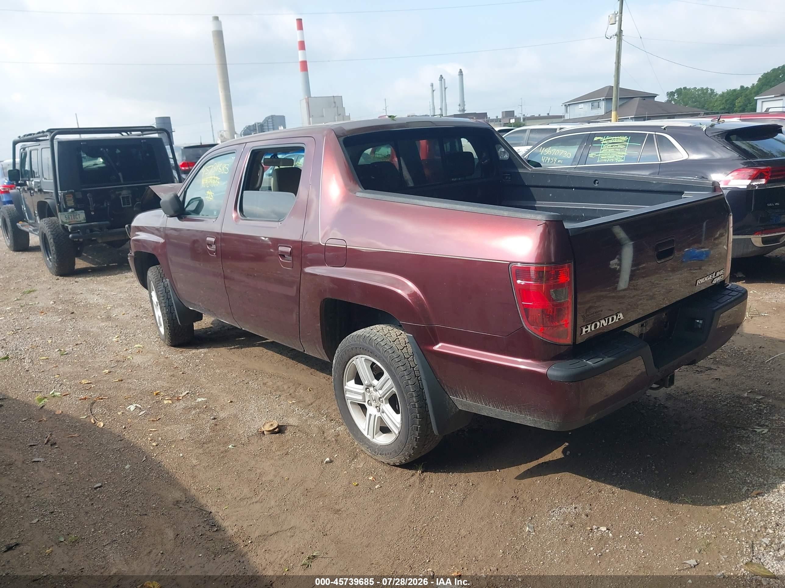2009 Honda Ridgeline Rtl Purple vin: 5FPYK16559B106925